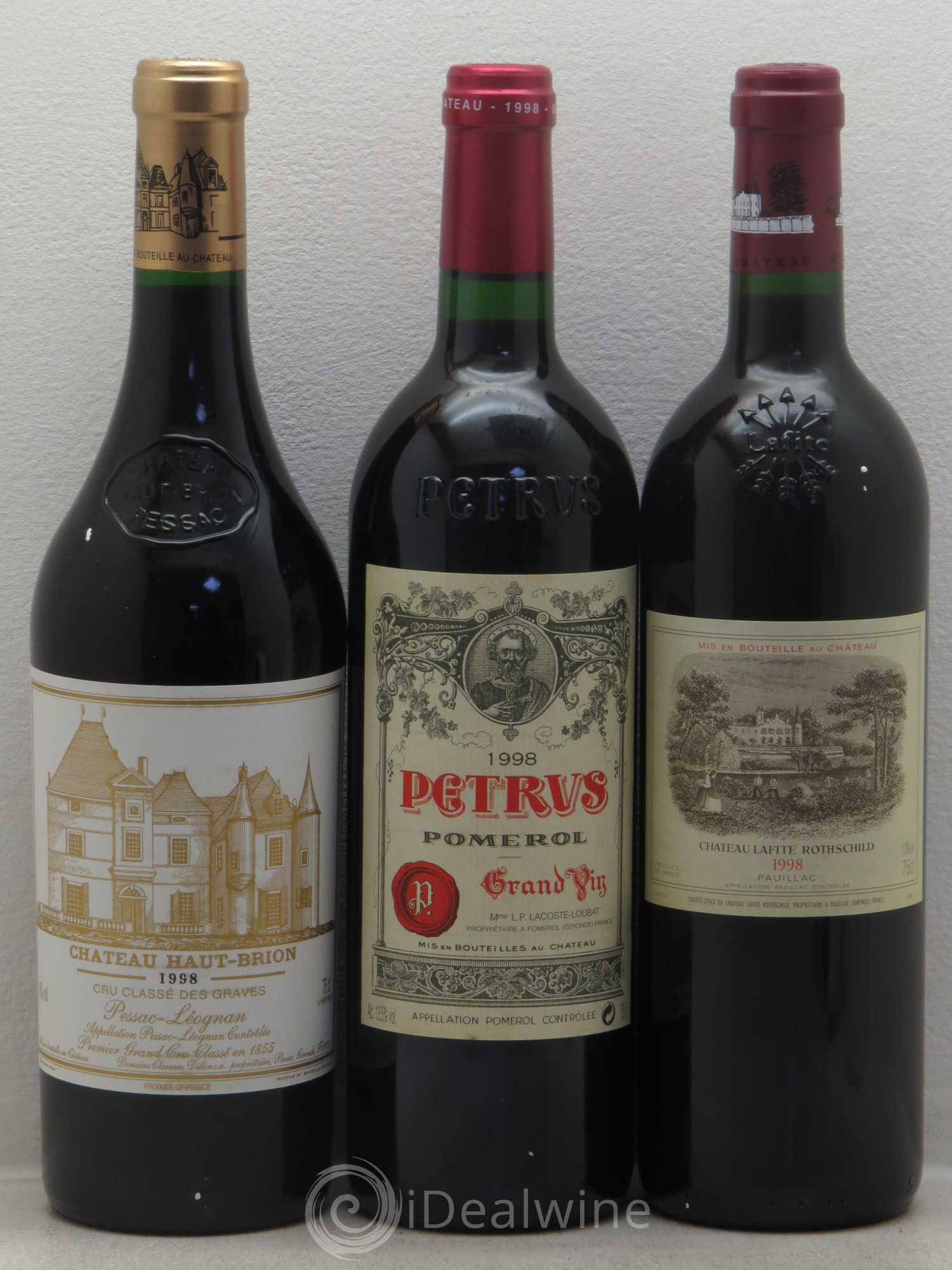 Caisse Duclot 9Btes Pétrus, Ausone, Lafite Rothschild, Haut Brion, Cheval Blanc, Latour, Mouton Rothschild, Margaux, Mission Haut Brion 1998 - Posten von 1 Flasche - 3