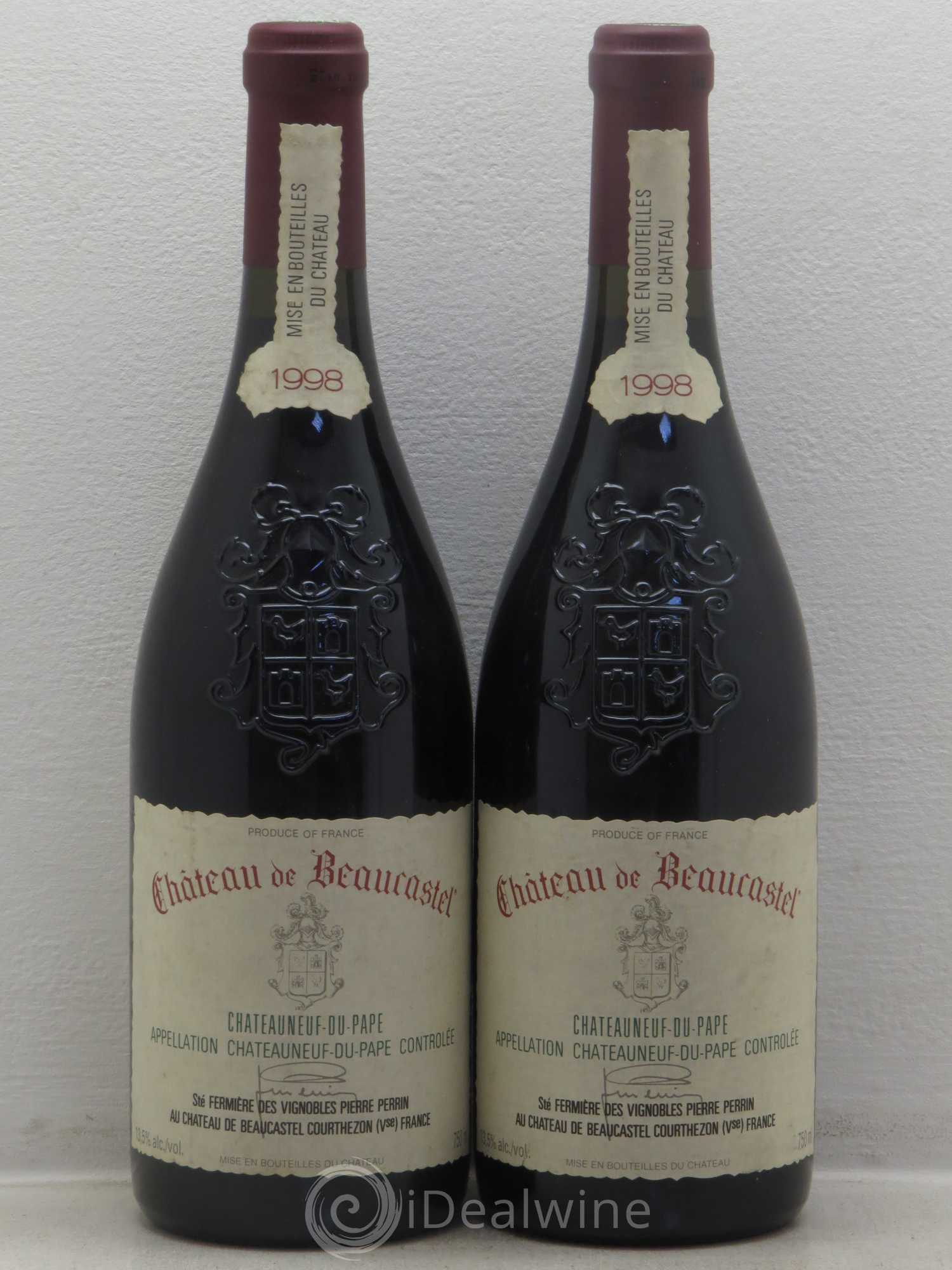 Châteauneuf-du-Pape Château de Beaucastel Famille Perrin 1998 - Lot de 2 bouteilles - 0