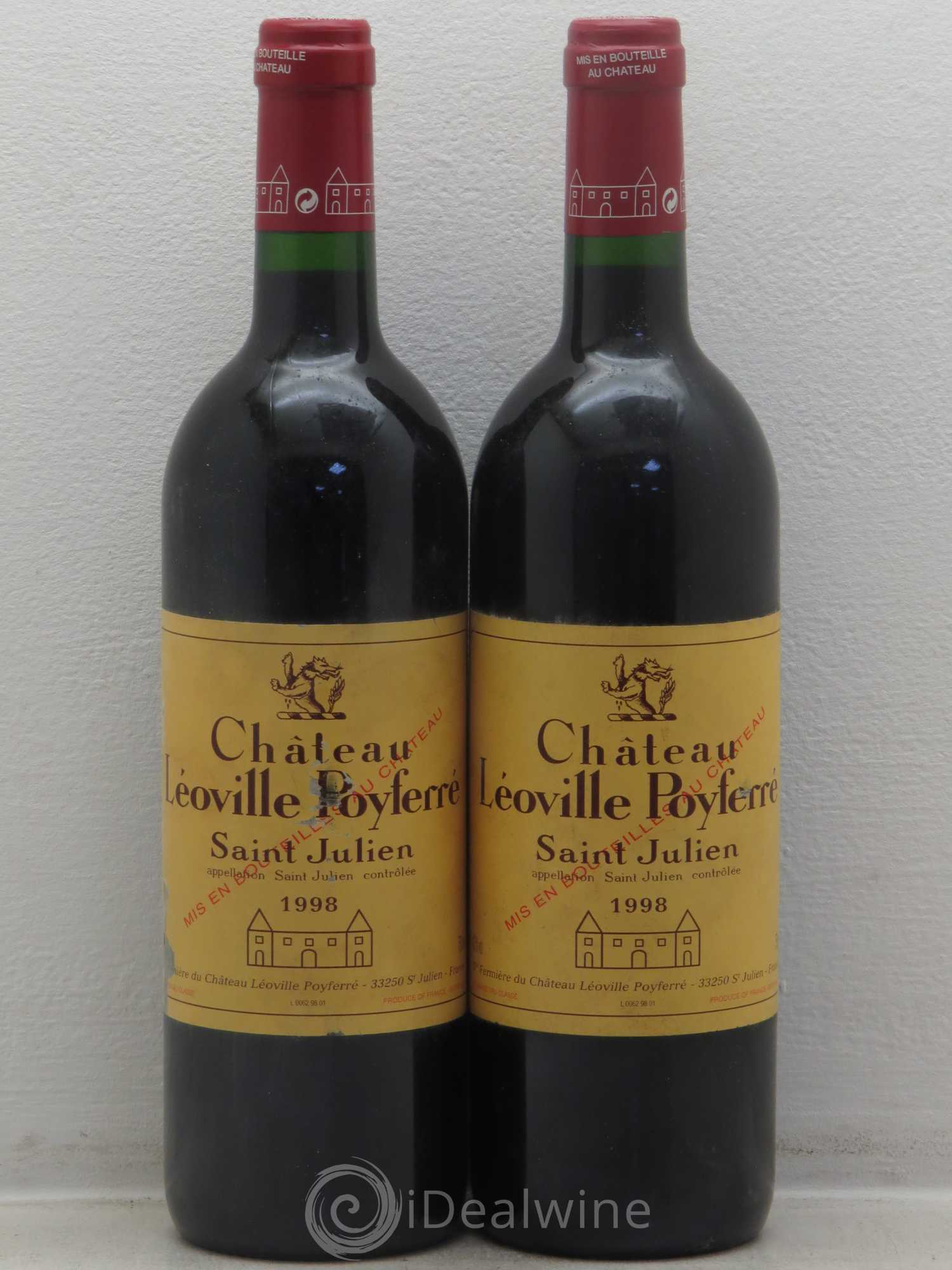 Château Léoville Poyferré 2ème Grand Cru Classé 1998 - Lot de 2 bouteilles - 0