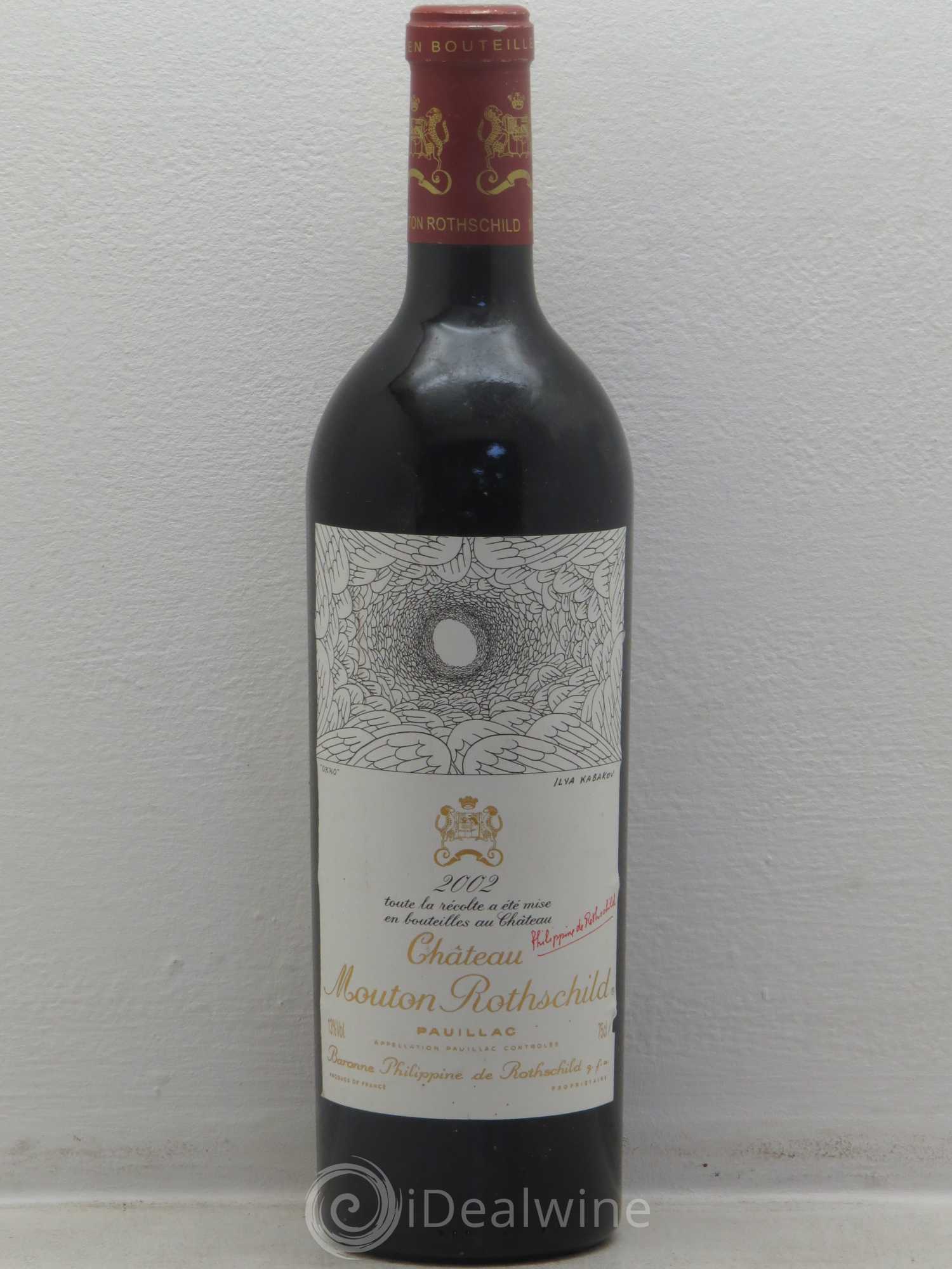 Château Mouton Rothschild 1er Grand Cru Classé 2002 - Lot de 1 bouteille - 0