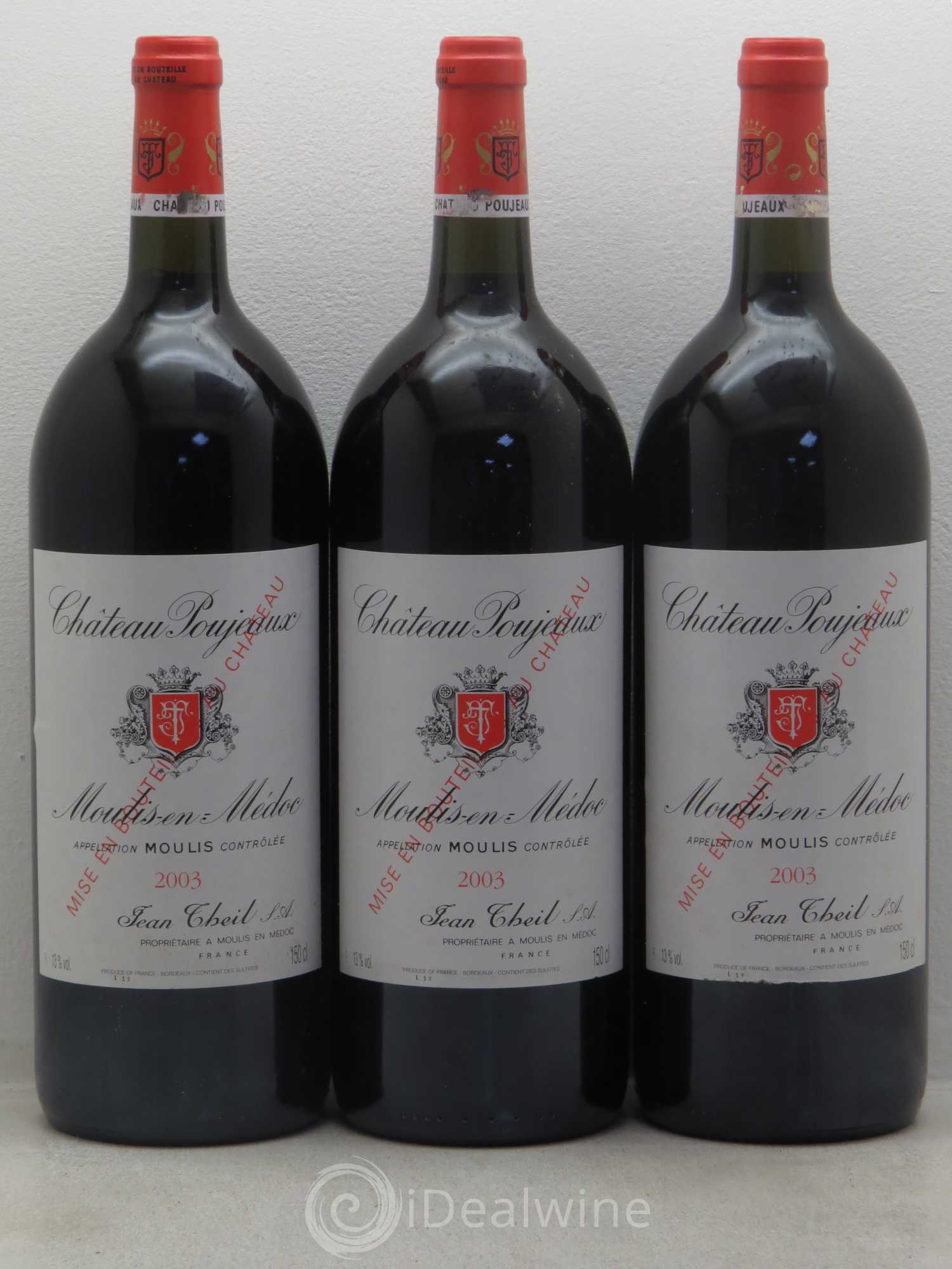 Château Poujeaux 2003 - Lot de 6 magnums - 2