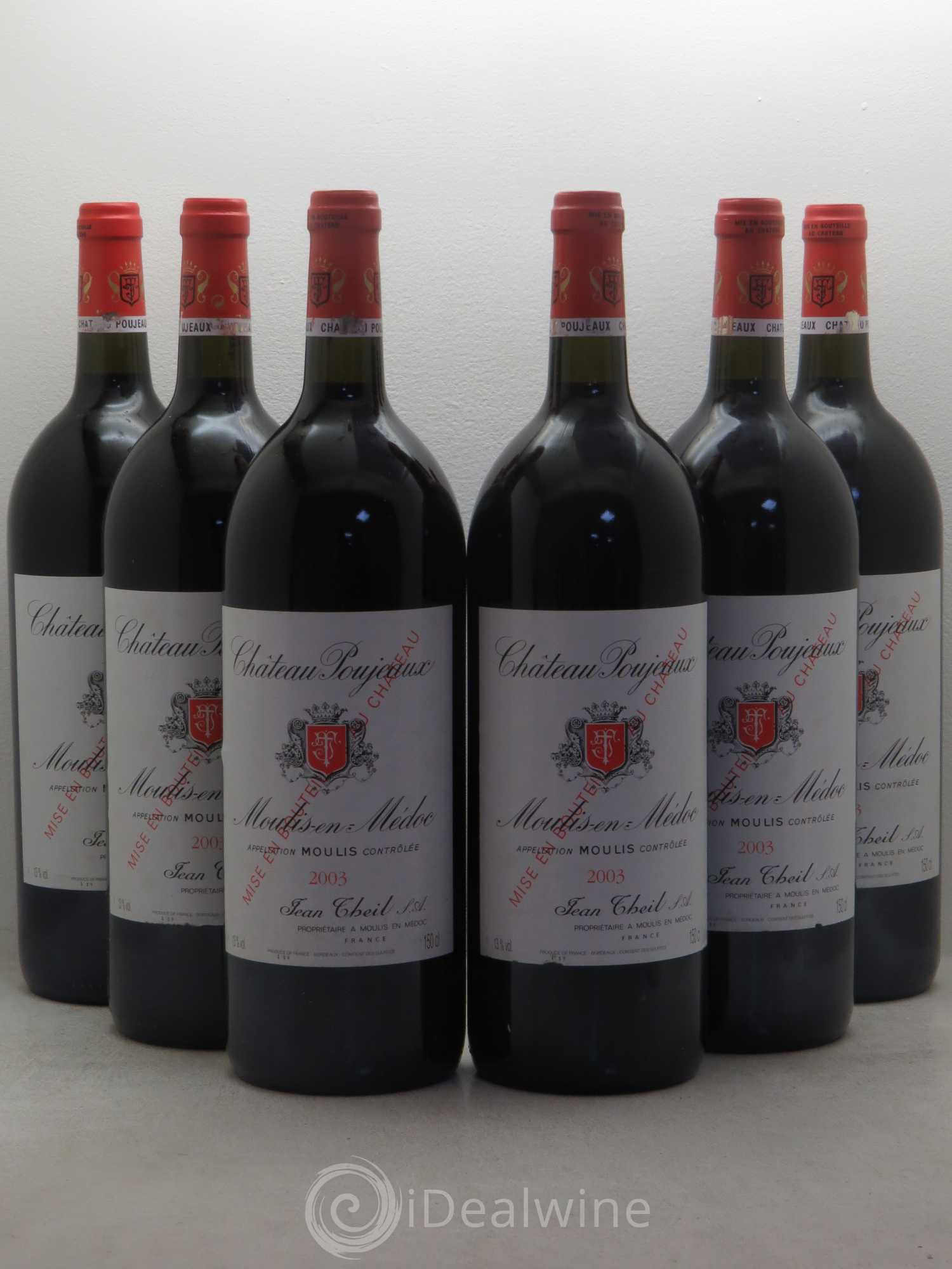 Château Poujeaux 2003 - Lot de 6 magnums - 0