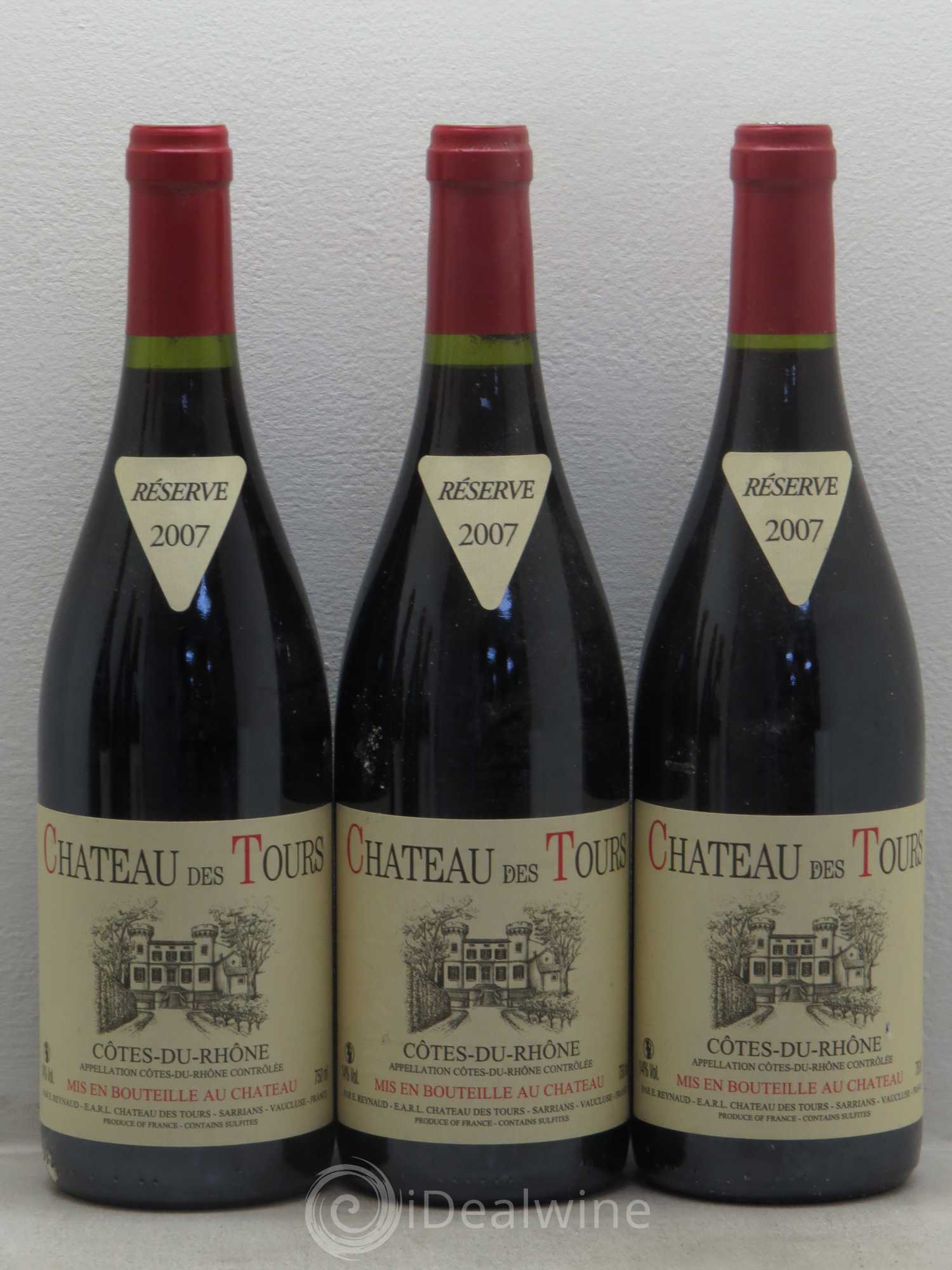 Côtes-du-Rhône Château des Tours Emmanuel Reynaud 2007 - Lot de 6 bouteilles - 1
