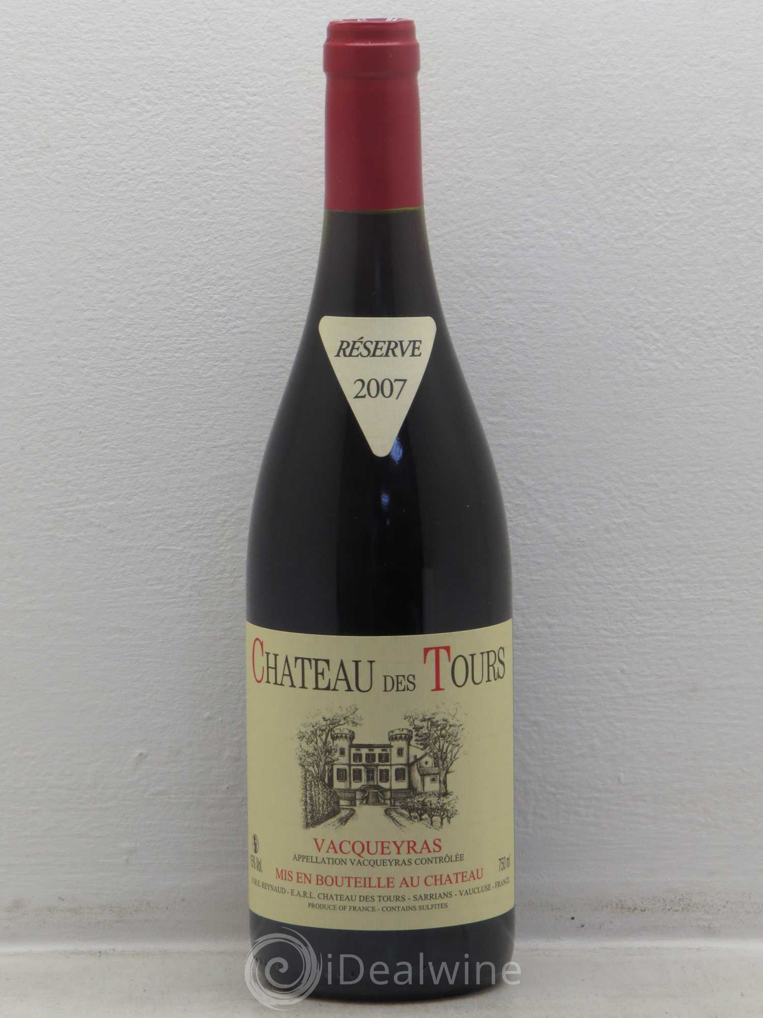 Vacqueyras Château des Tours Emmanuel Reynaud 2007 - Lot de 1 bouteille - 0