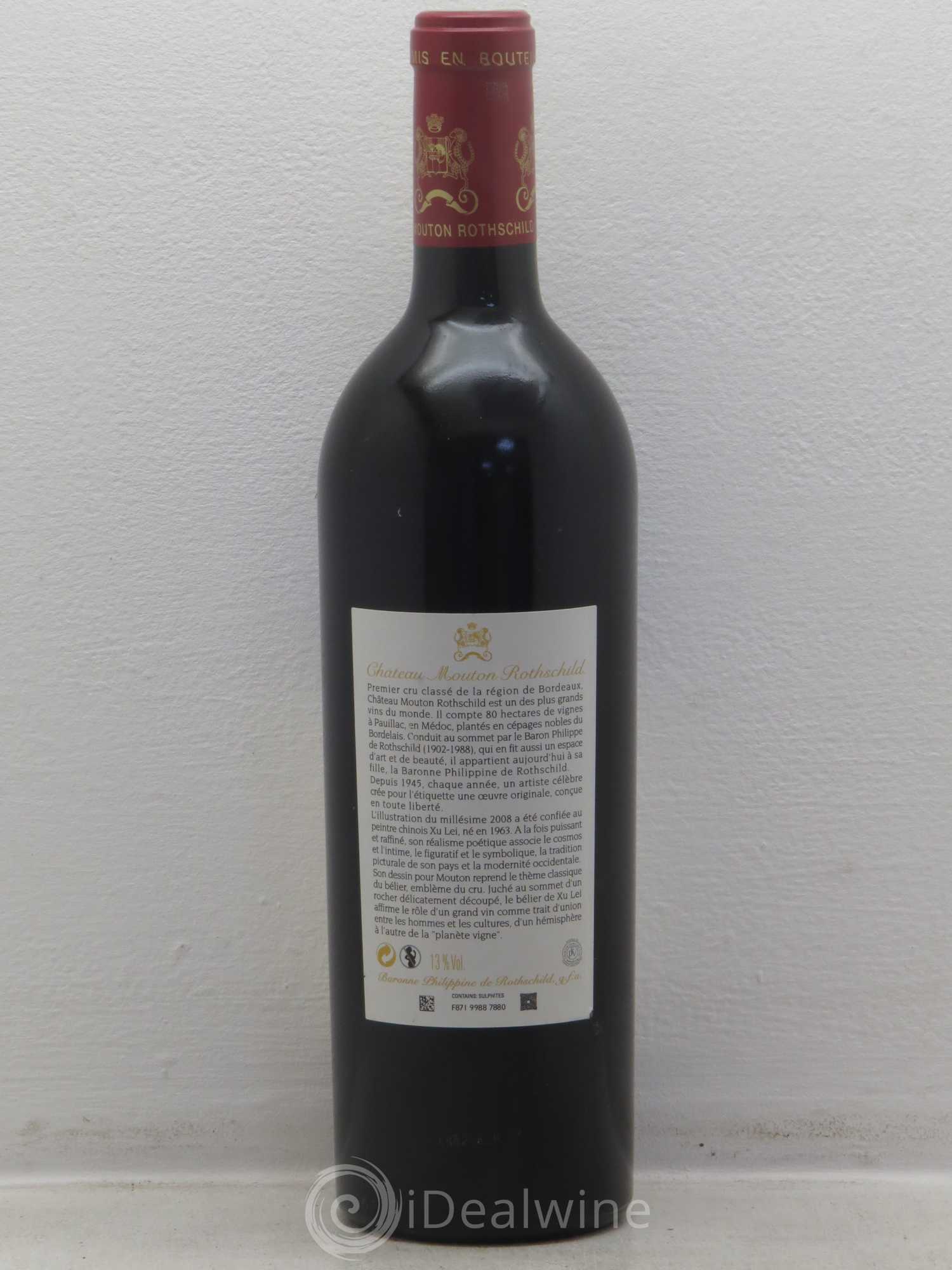 Château Mouton Rothschild 1er Grand Cru Classé 2008 - Lot de 1 bouteille - 1