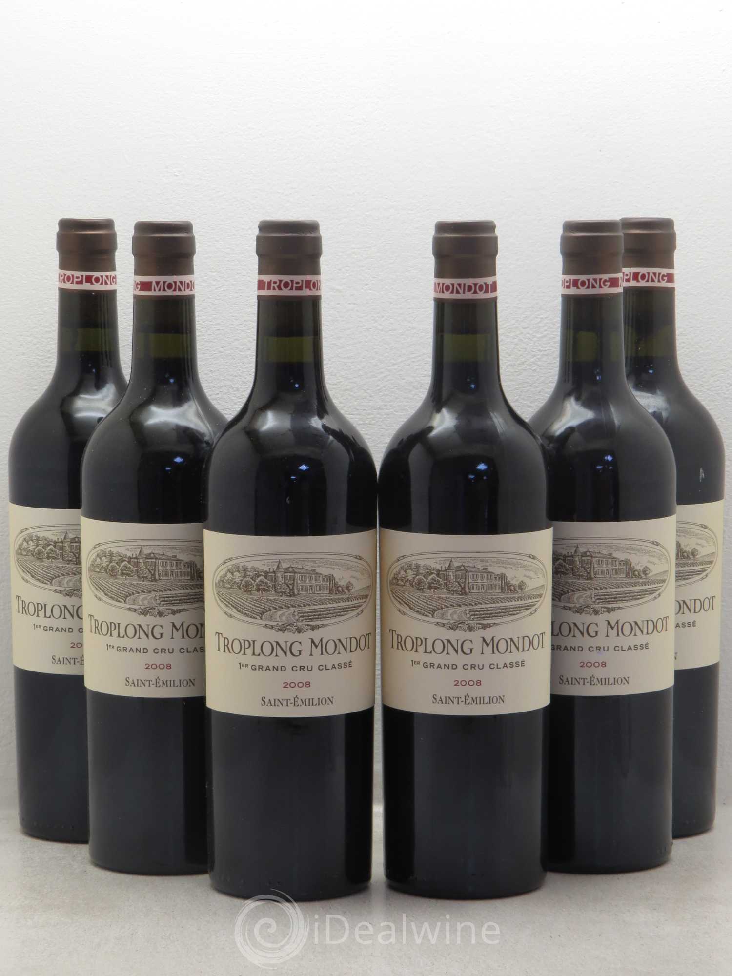 Château Troplong Mondot 1er Grand Cru Classé B 2008 - Lot de 6 bouteilles - 0