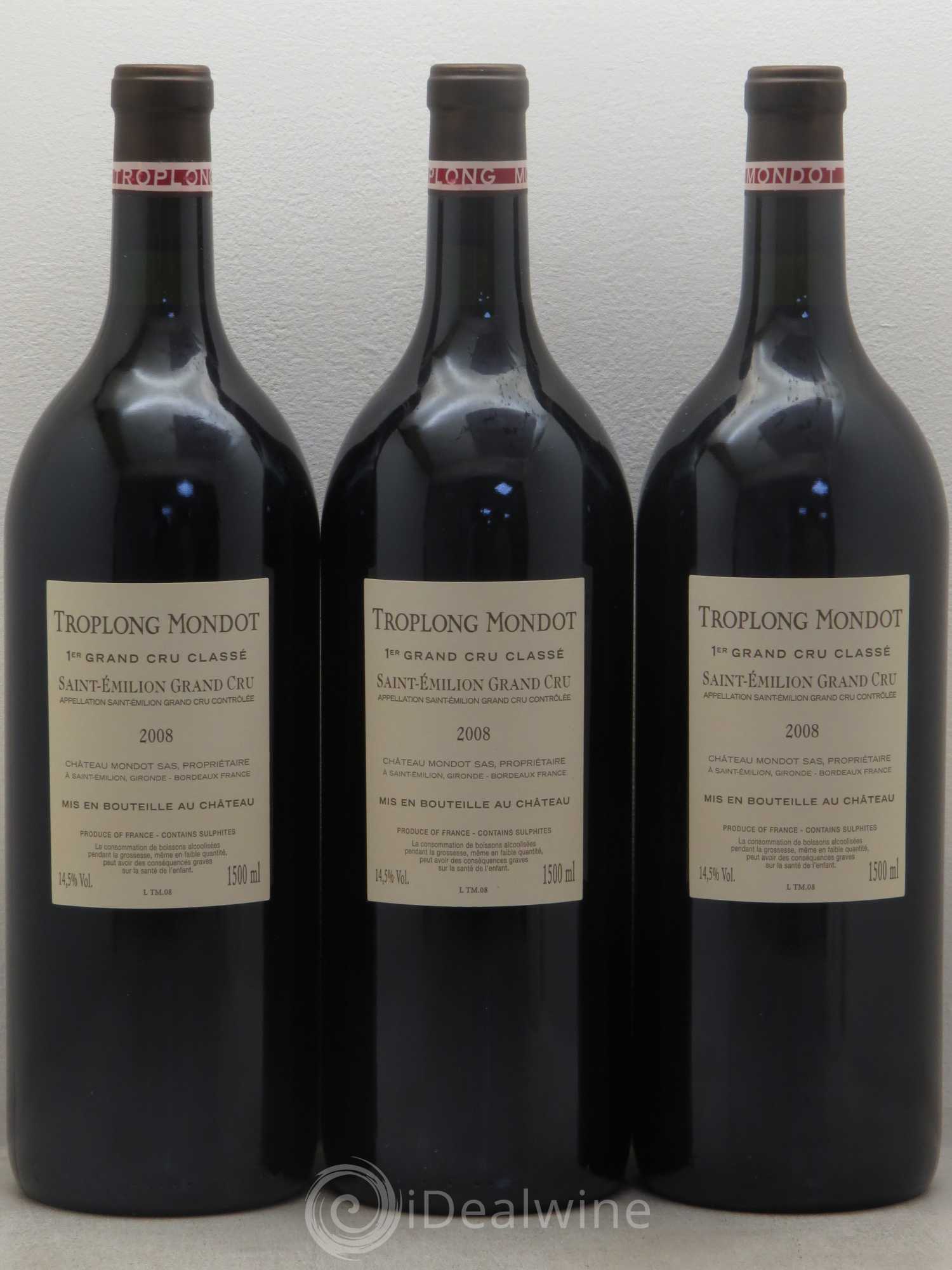 Château Troplong Mondot 1er Grand Cru Classé B 2008 - Lot de 3 magnums - 1