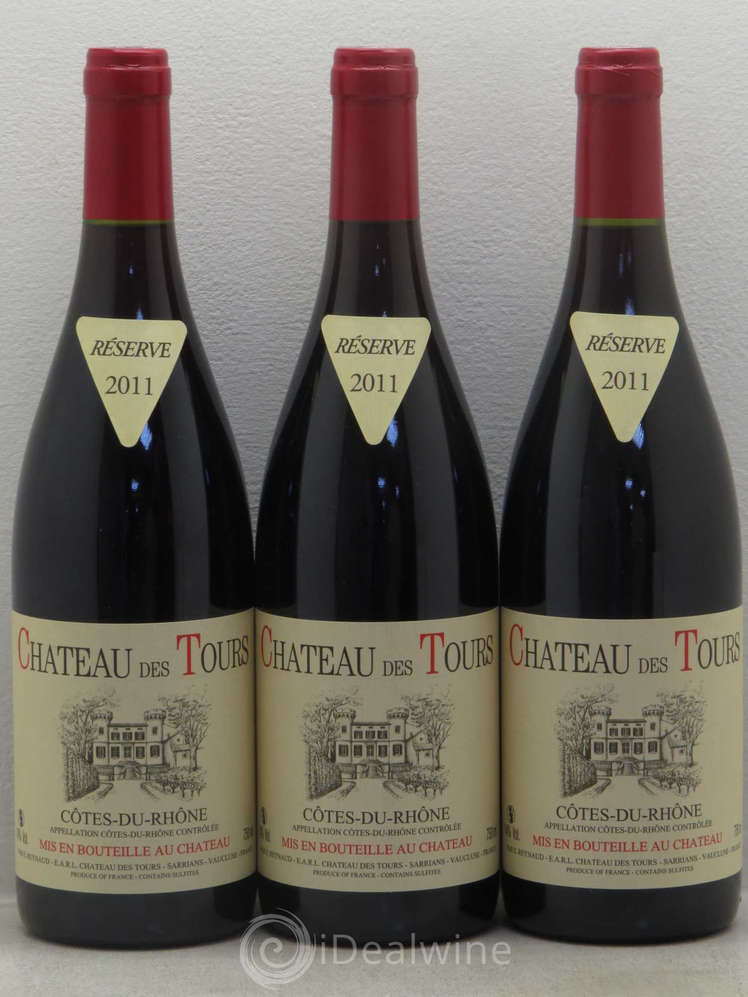 Côtes-du-Rhône Château des Tours Emmanuel Reynaud 2011 - Lot de 3 bouteilles - 0