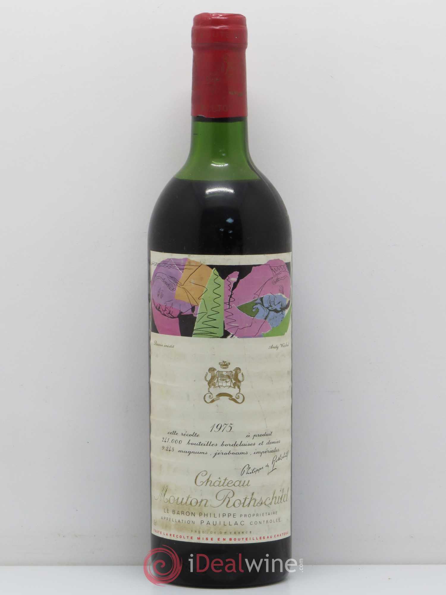 Château Mouton Rothschild 1er Grand Cru Classé 1975 - Lot de 1 bouteille - 0