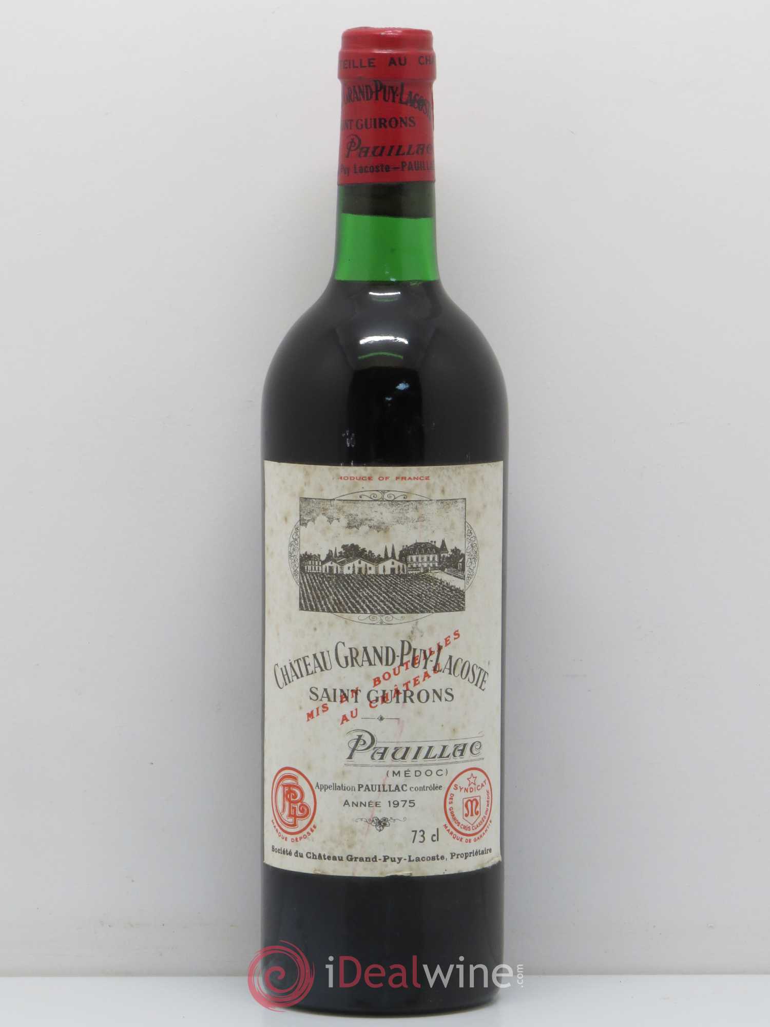 Château Grand Puy Lacoste 5ème Grand Cru Classé 1975 - Lot de 1 bouteille - 0