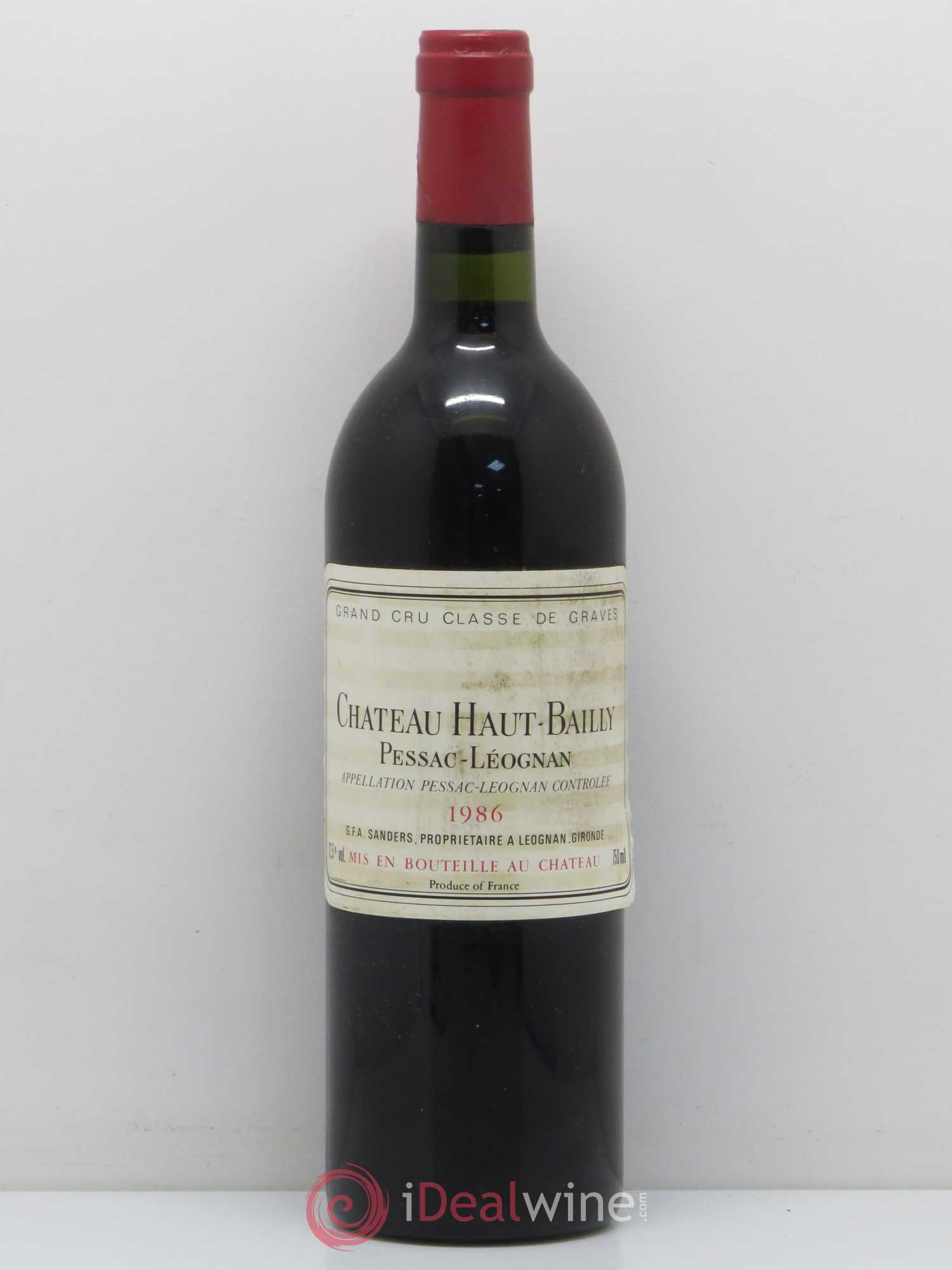 Château Haut-Bailly Cru Classé de Graves 1986 - Lot de 1 bouteille - 0