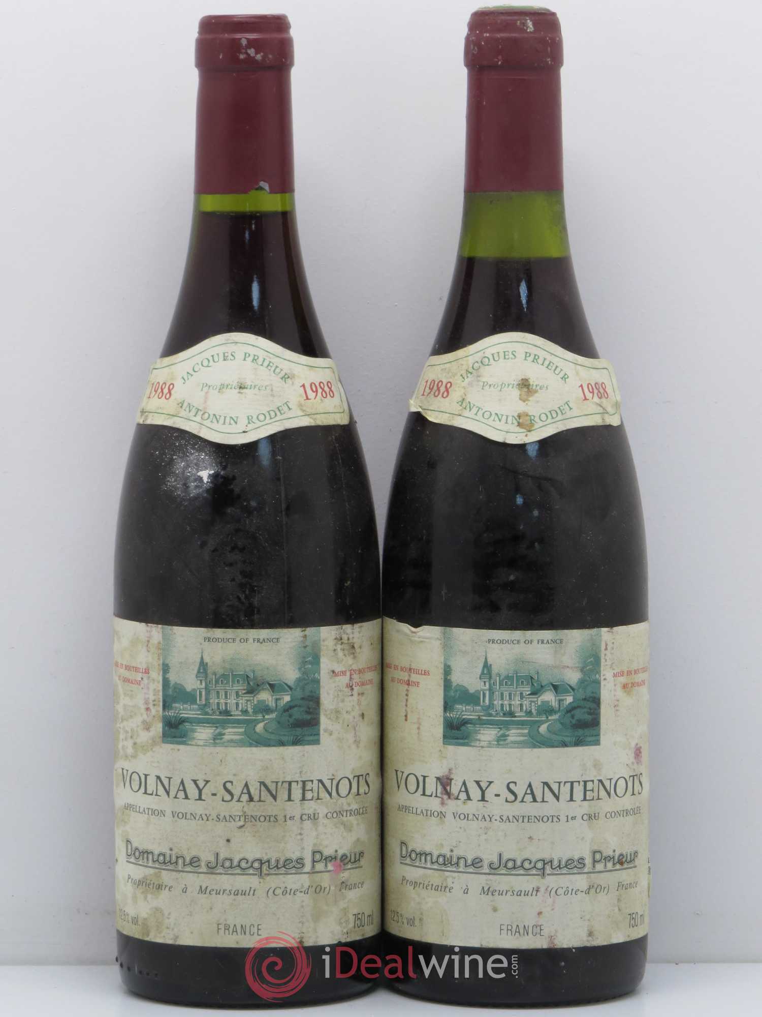 Volnay 1er Cru Santenots Jacques Prieur (Domaine) 1988 - Lot de 2 bouteilles - 0
