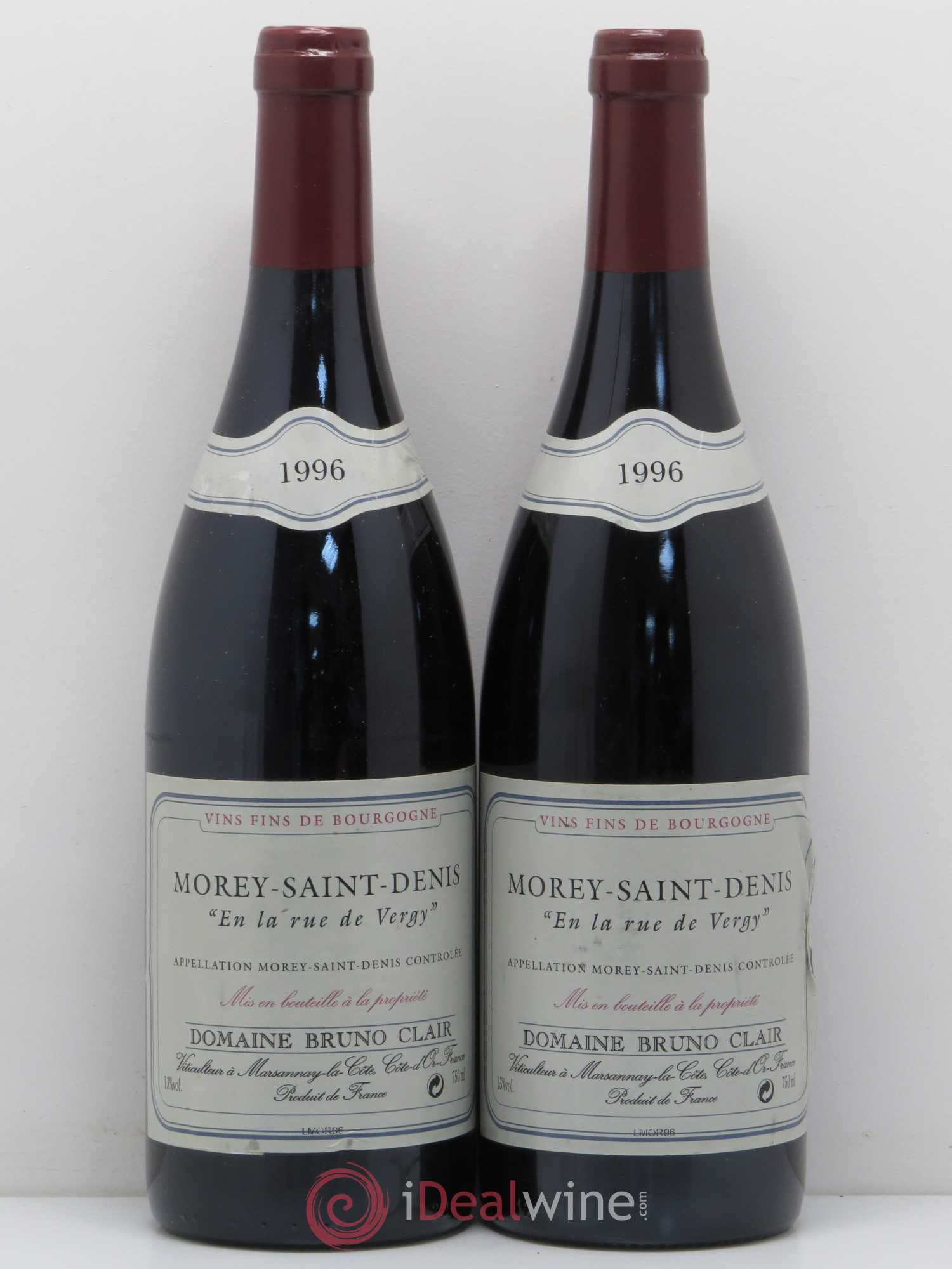 Morey-Saint-Denis En la Rue de Vergy Bruno Clair (Domaine) 1996 - Lot de 2 bouteilles - 0