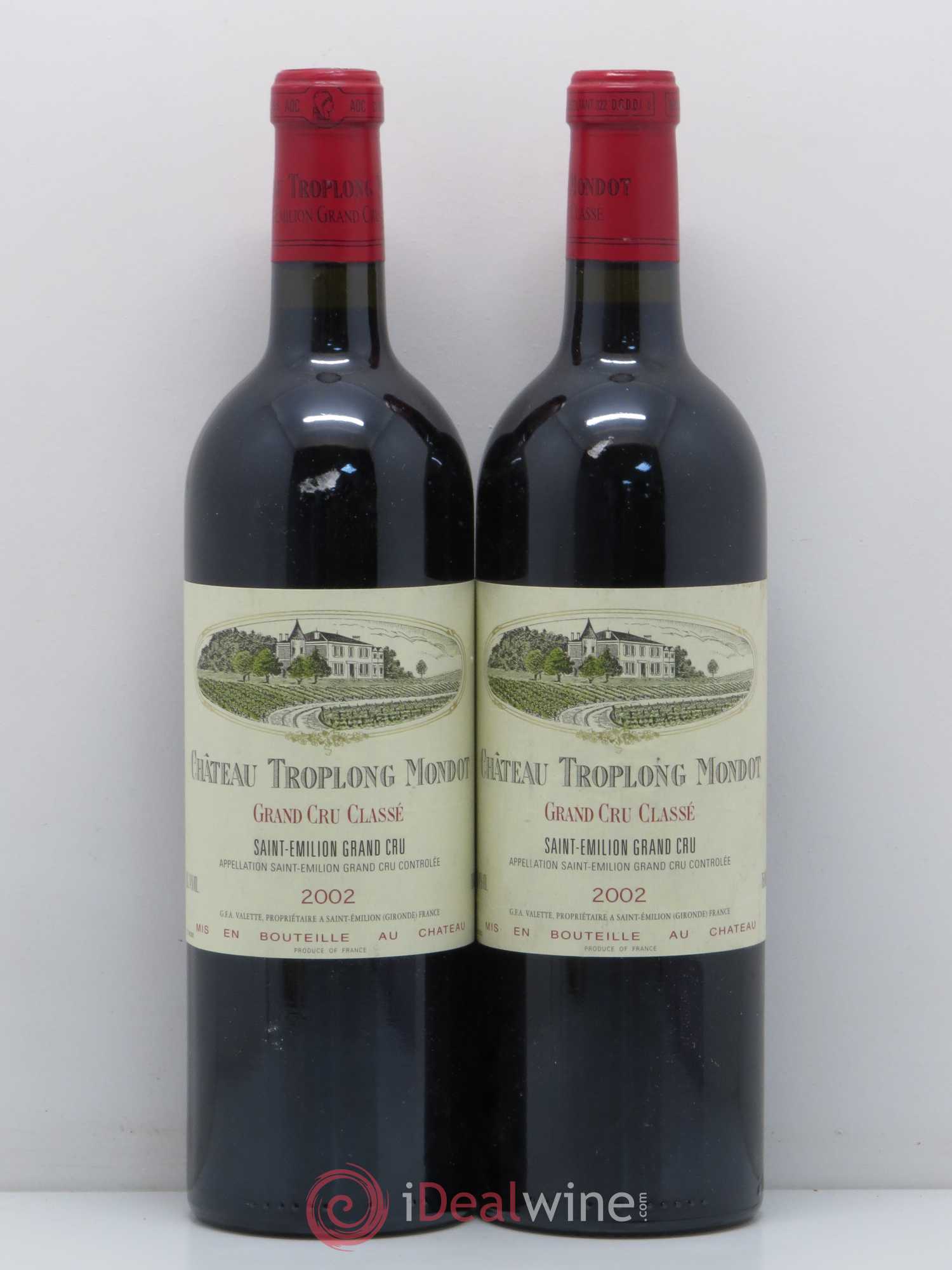 Château Troplong Mondot 1er Grand Cru Classé B 2002 - Lot de 2 bouteilles - 0