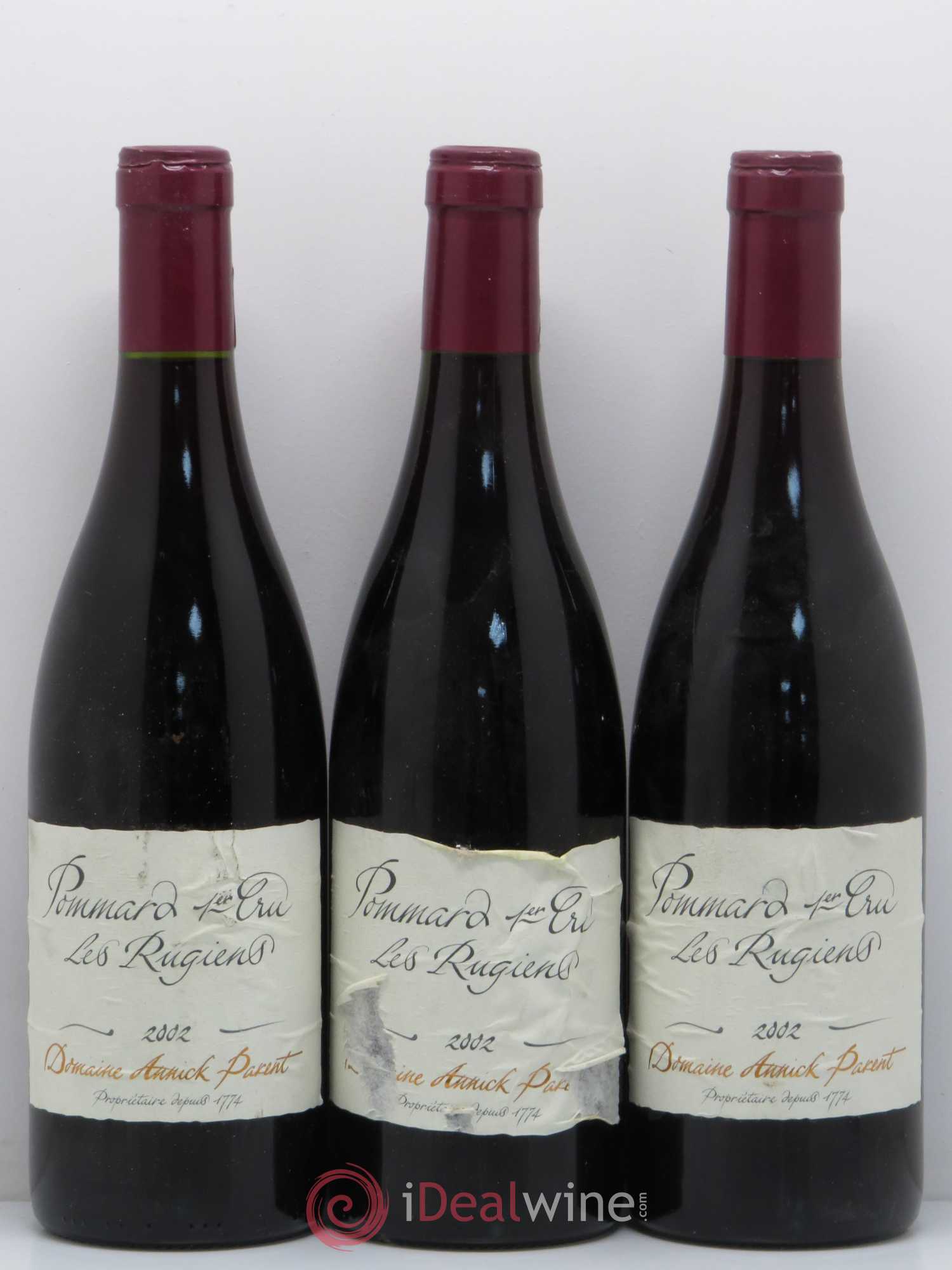 Pommard 1er Cru Les Rugiens Parent (Domaine) 2002 - Lot de 3 bouteilles - 0