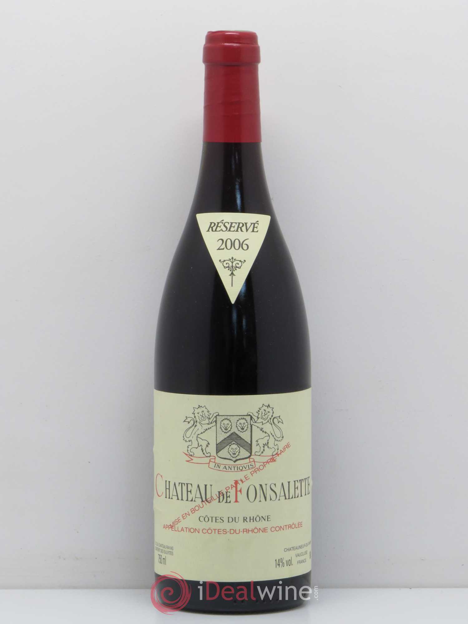 Côtes-du-Rhône Château de Fonsalette Emmanuel Reynaud 2006 - Lot de 1 bouteille - 0