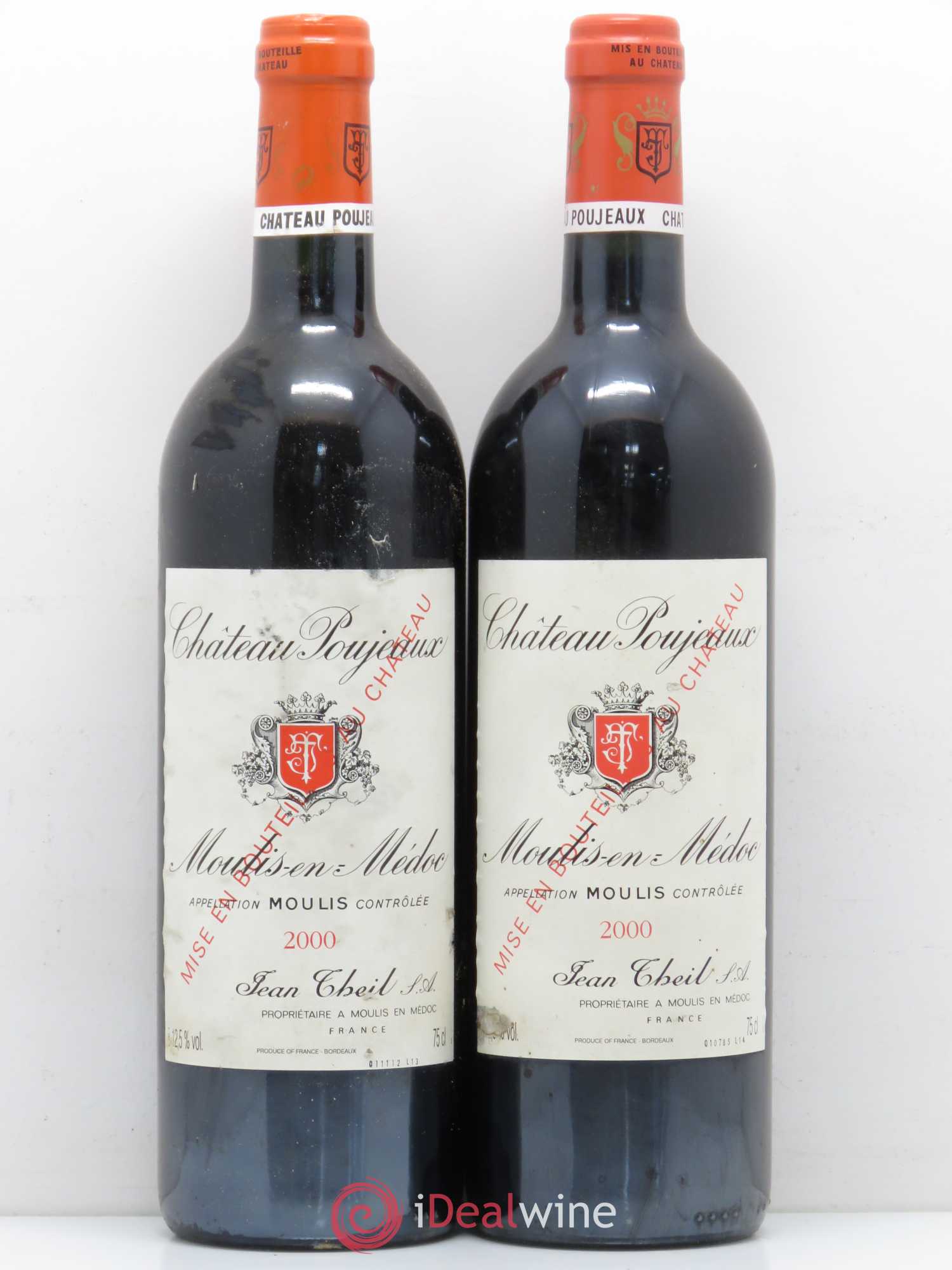 Château Poujeaux 2000 - Lot de 2 bouteilles - 0