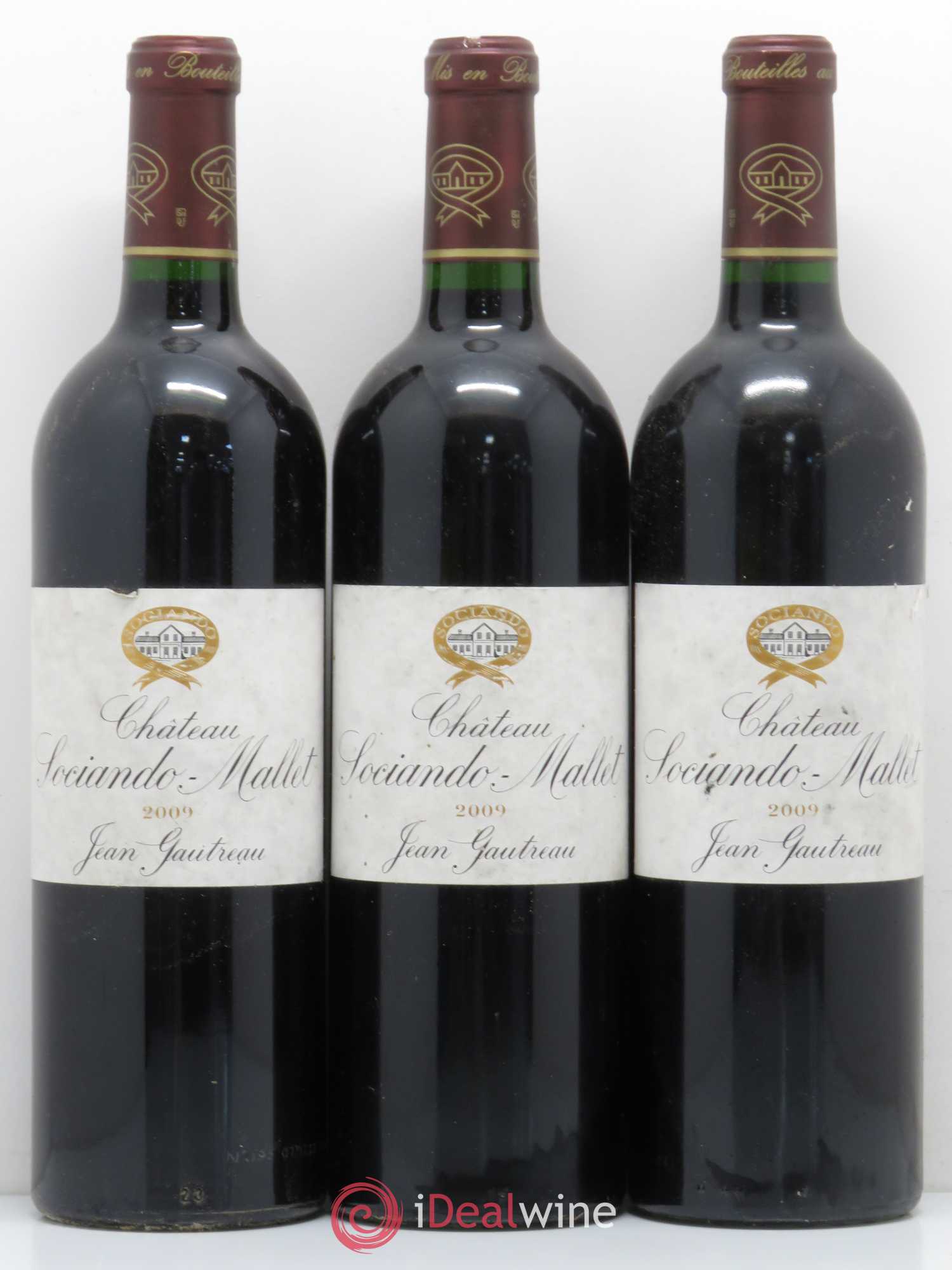 Château Sociando Mallet 2009 - Lot de 3 bouteilles - 0