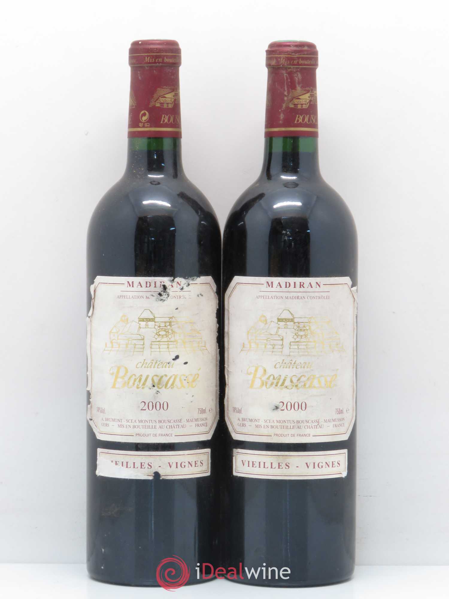 Madiran Vieilles Vignes Château Bouscassé - Alain Brumont 2000 - Lot de 2 bouteilles - 0