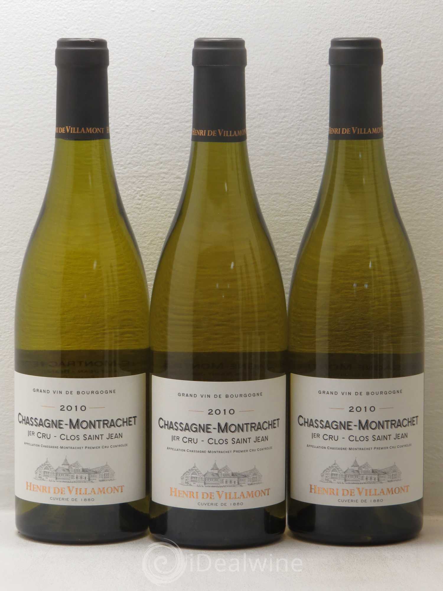 Chassagne-Montrachet 1er Cru Clos Saint Jean H De Villamont 2010 - Posten von 6 Flaschen - 1