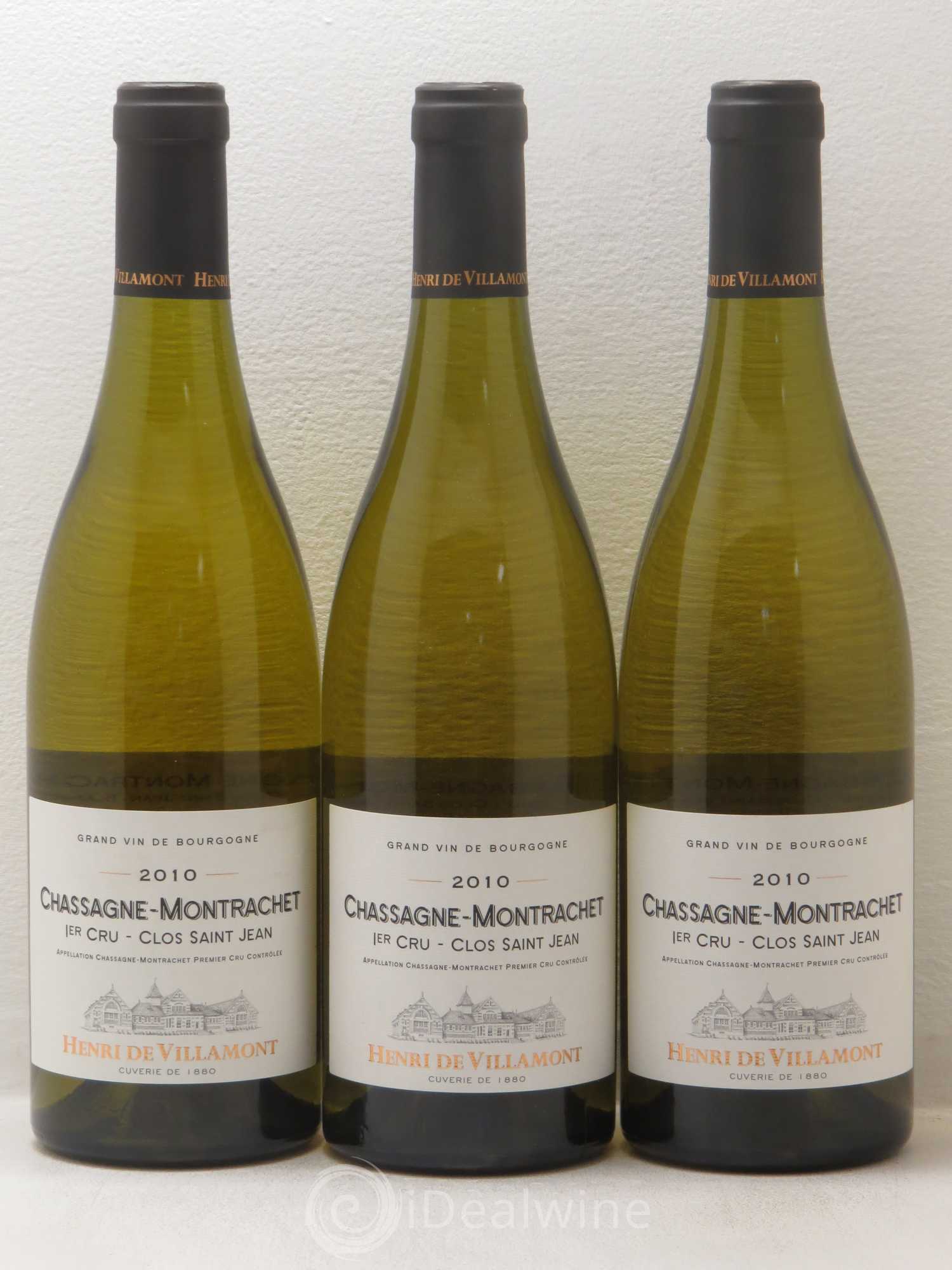 Chassagne-Montrachet 1er Cru Clos Saint Jean H De Villamont 2010 - Posten von 6 Flaschen - 2