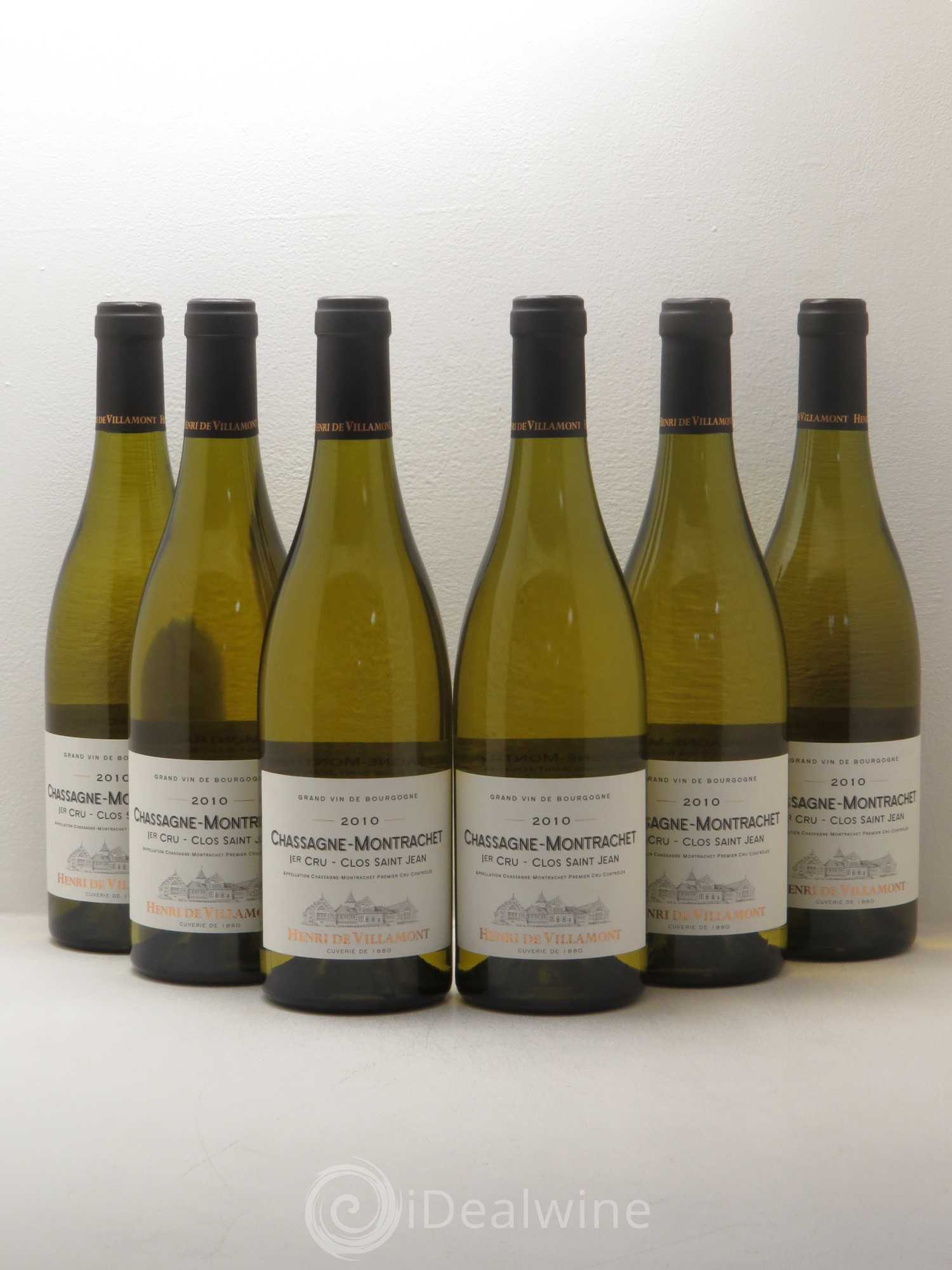 Chassagne-Montrachet 1er Cru Clos Saint Jean H De Villamont 2010 - Posten von 6 Flaschen - 0