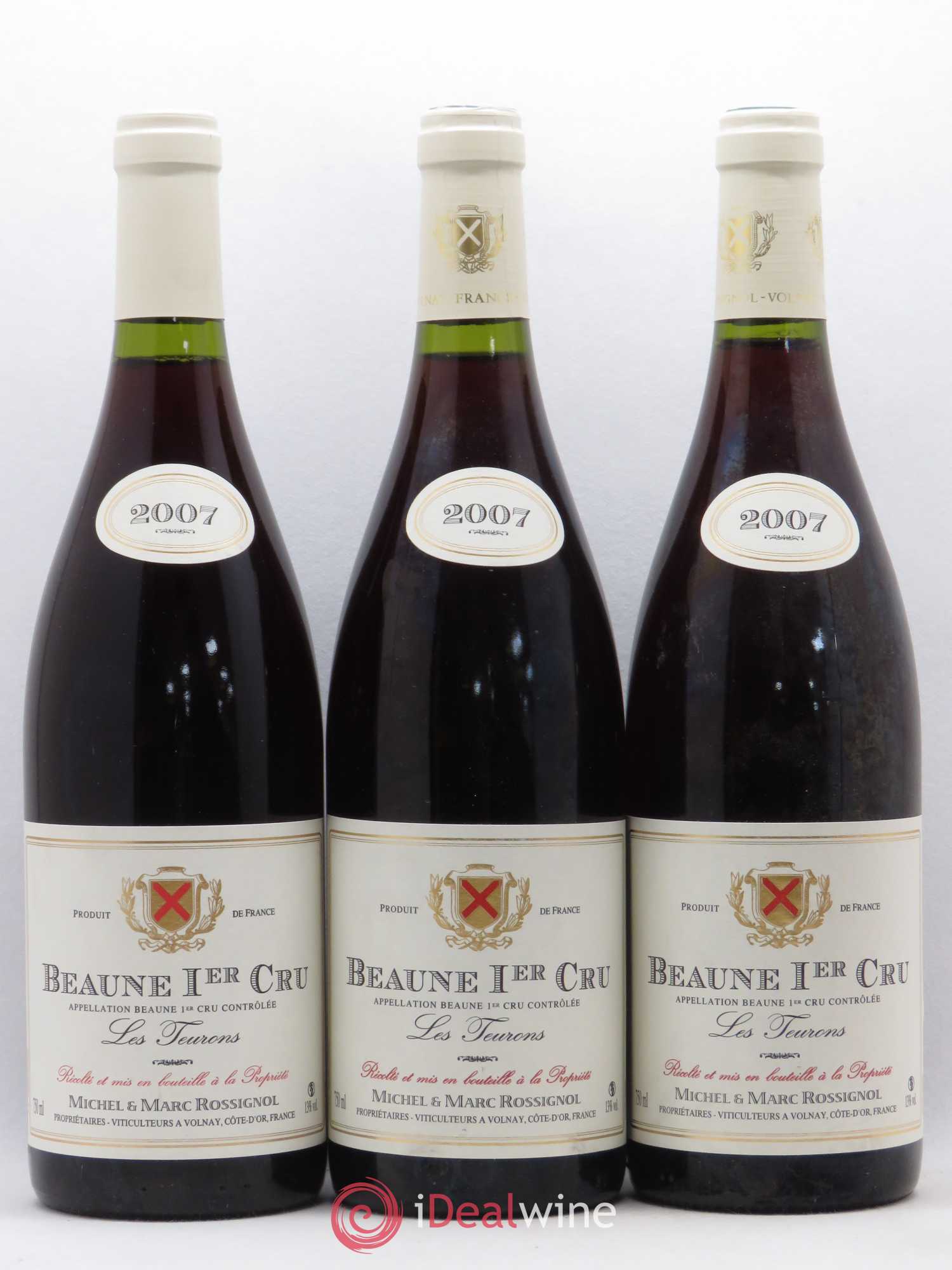 Beaune 1er Cru Michel et Marc Rossignol (no reserve) 2007 - Lot of 3 bottles - 0