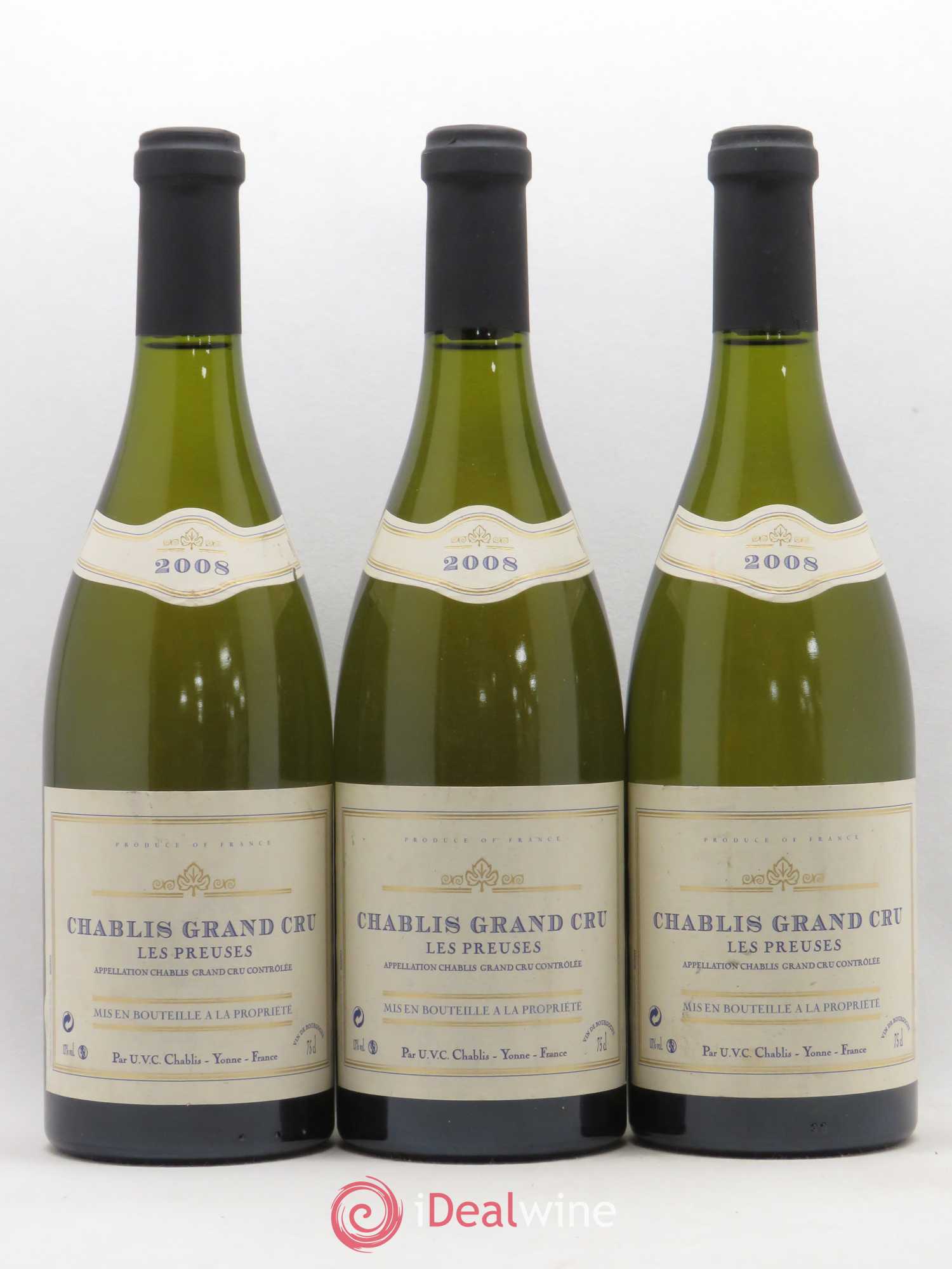 Chablis Grand Cru U.V.C. 2008 - Lot de 3 bouteilles - 0