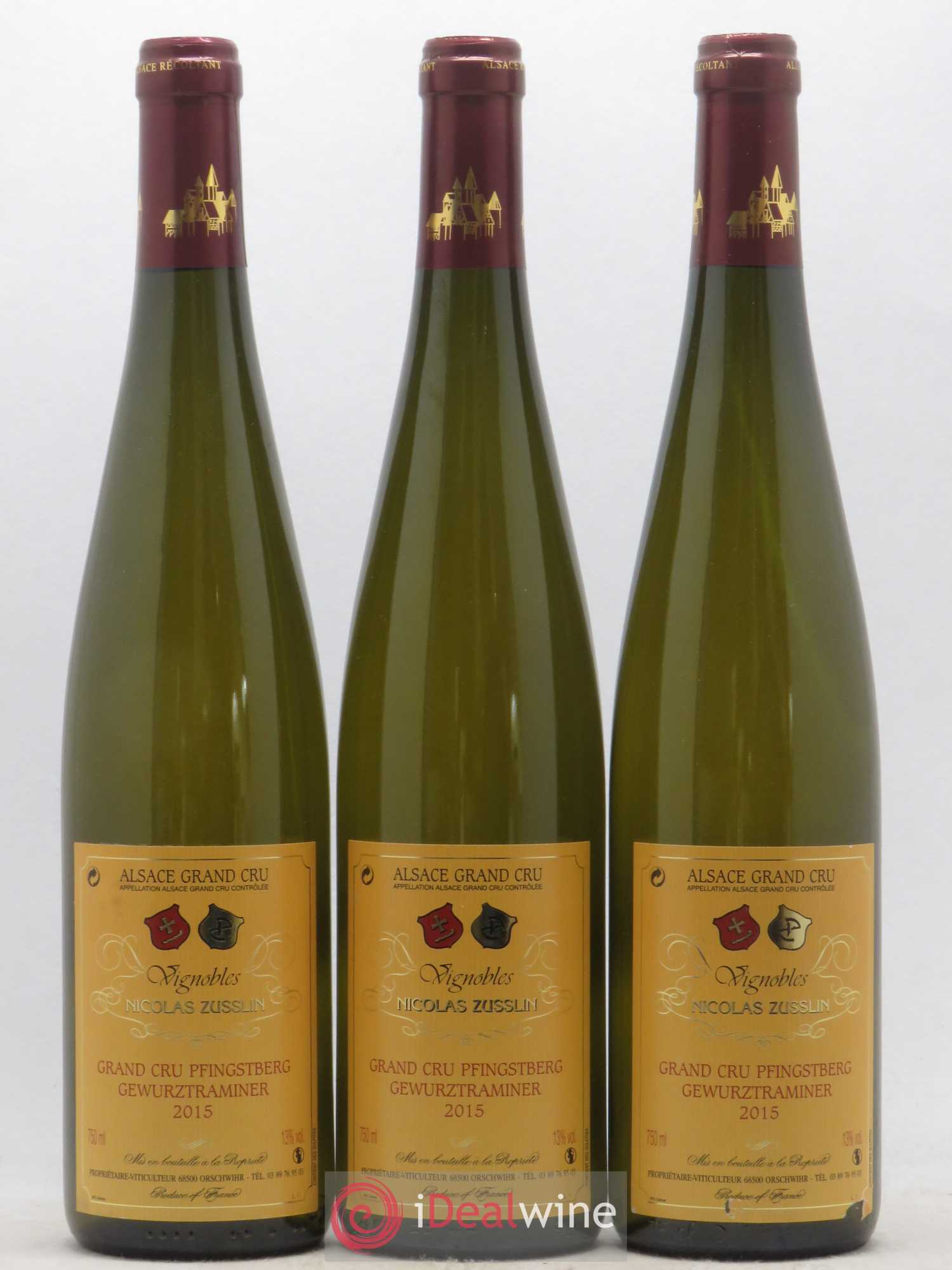 Gewurztraminer Grand Cru Pfingstberg Nicolas Zusslin (sans prix de réserve) 2015 - Posten von 3 Flaschen - 0