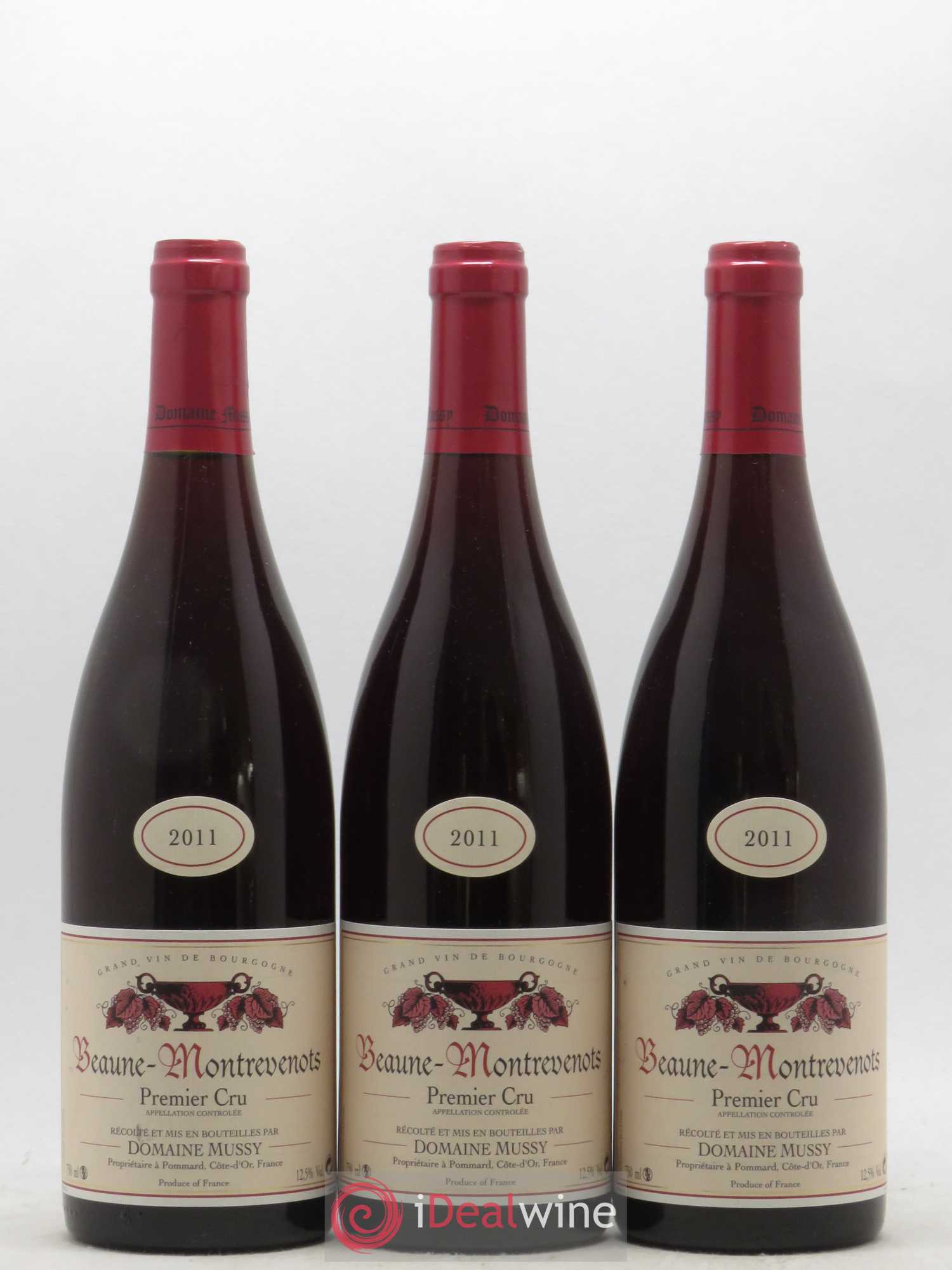 Beaune 1er Cru Montrevenots Domaine Mussy (sans prix de réserve) 2011 - Posten von 3 Flaschen - 0