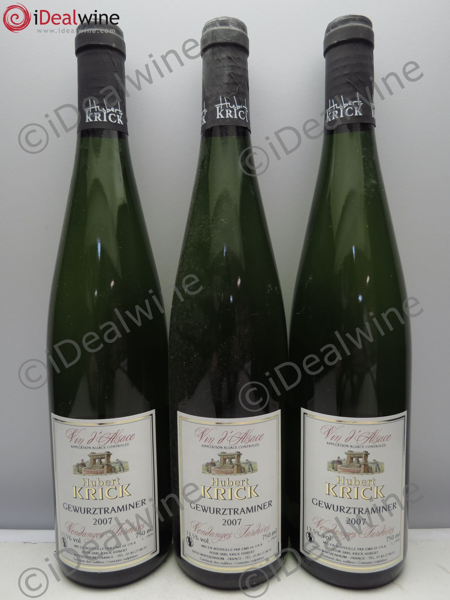 Gewurztraminer Vendanges Tardives. Hubert Krick 2007 - Posten von 3 Flaschen - 0