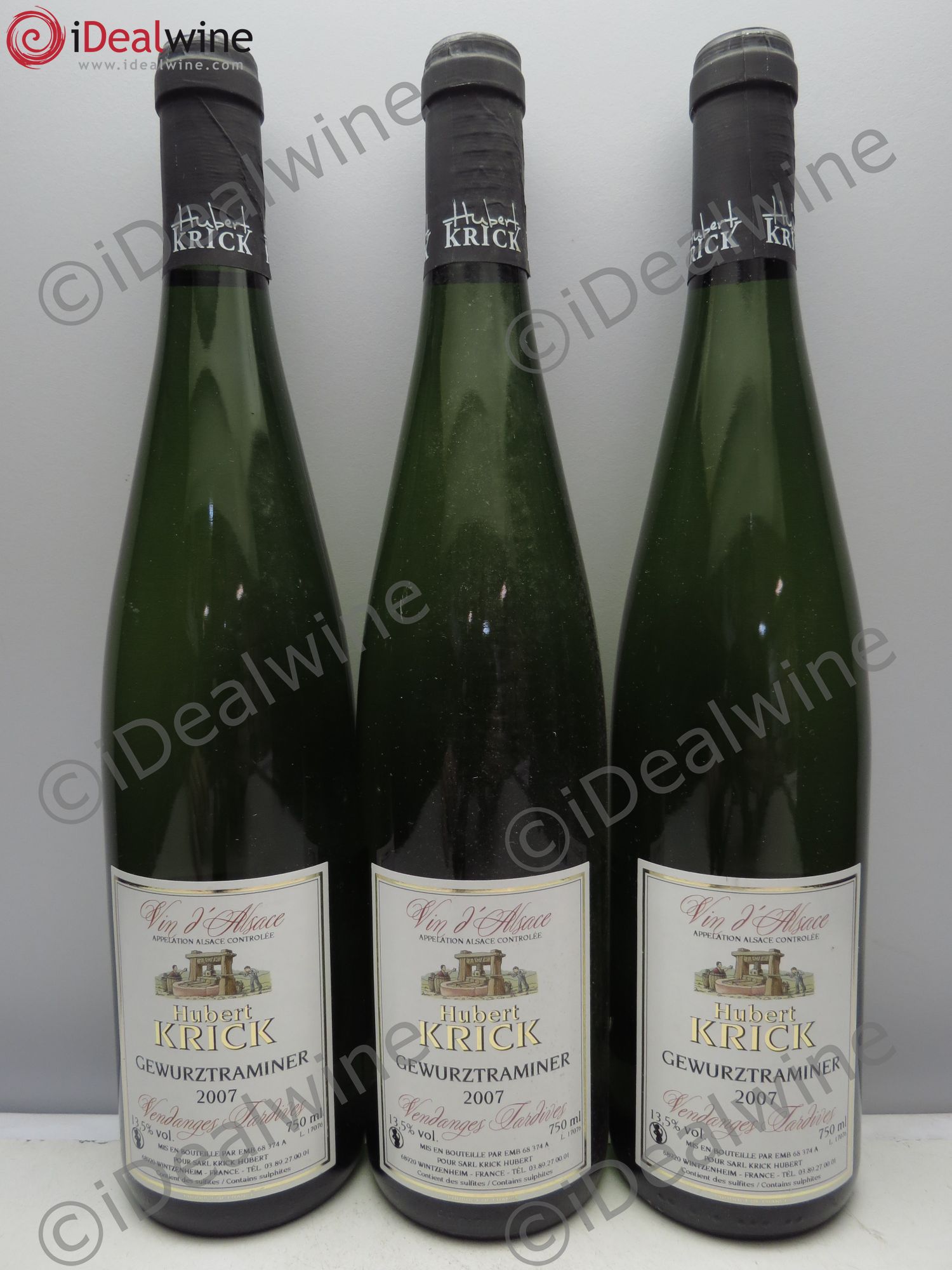 Gewurztraminer Vendanges Tardives. Hubert Krick 2007 - Posten von 3 Flaschen - 0