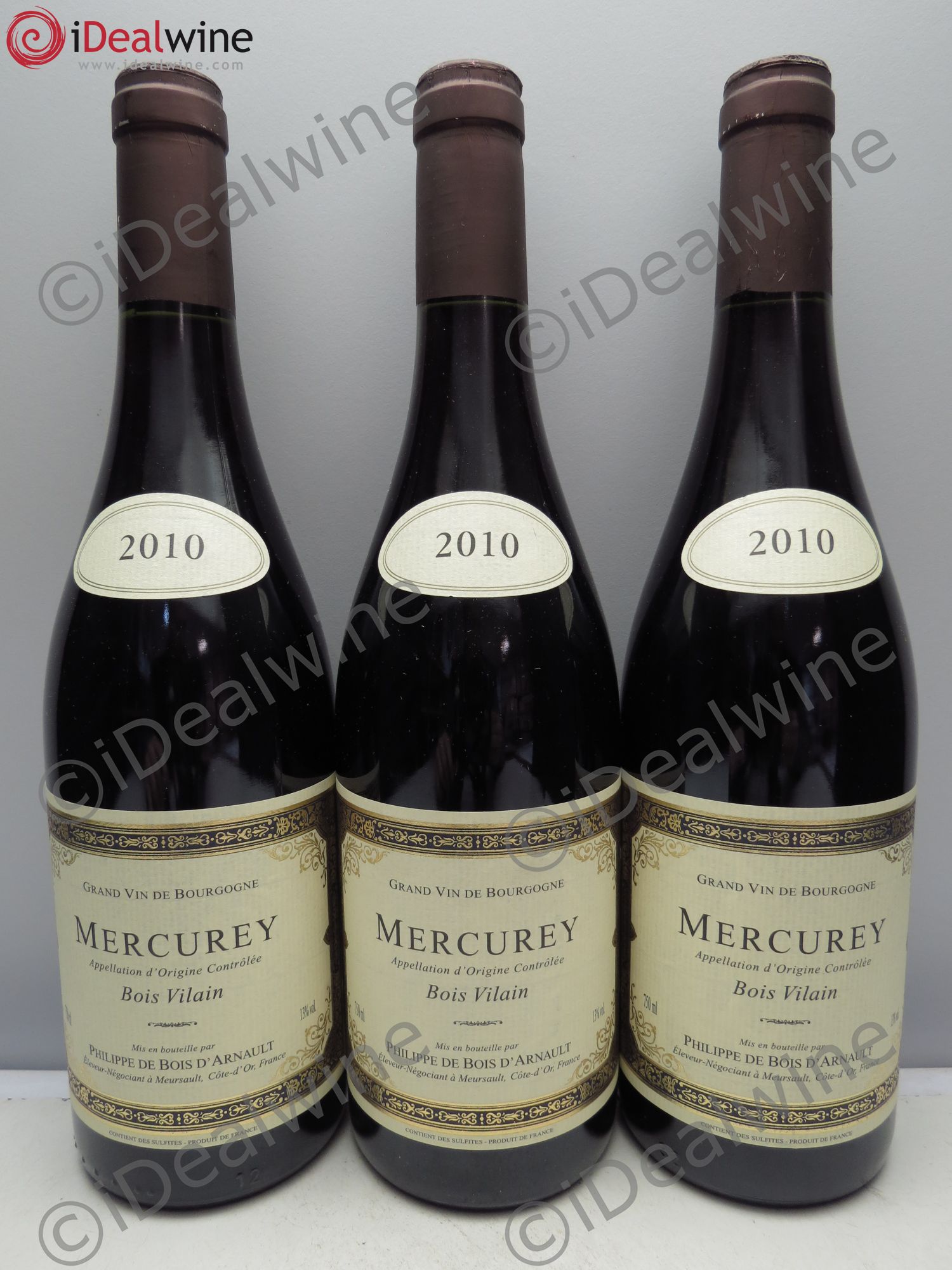 Mercurey 'Bois vilain' Philippe de Bois d'Arnault 2010 - Posten von 3 Flaschen - 0