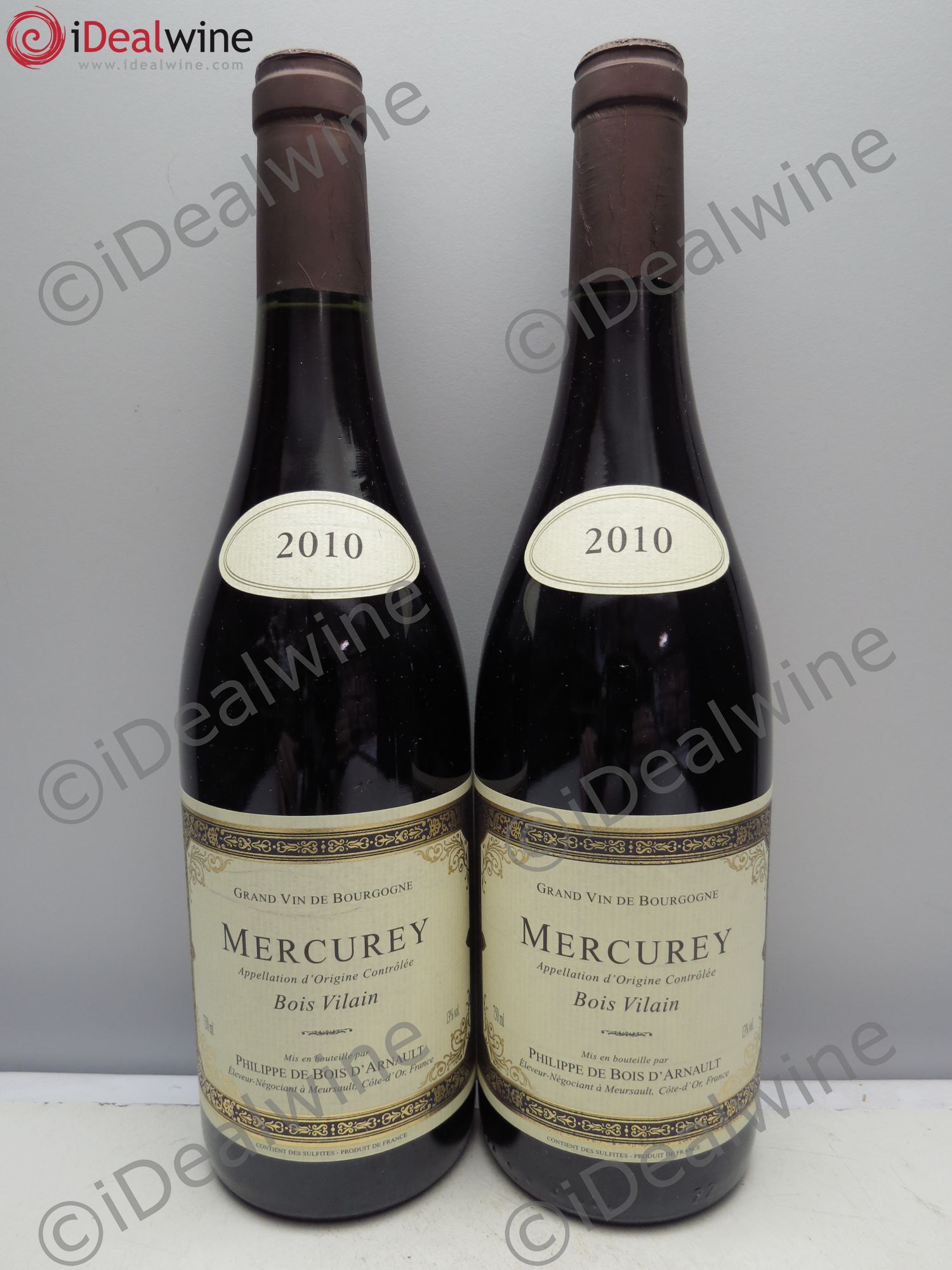 Mercurey 'Bois vilain' Philippe de Bois d'Arnault 2010 - Lot of 2 bottles - 0