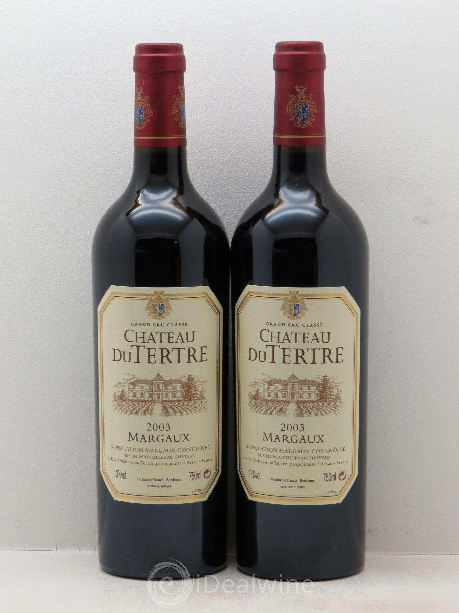 Château du Tertre 5ème Grand Cru Classé 2003 - Lot de 2 bouteilles - 0