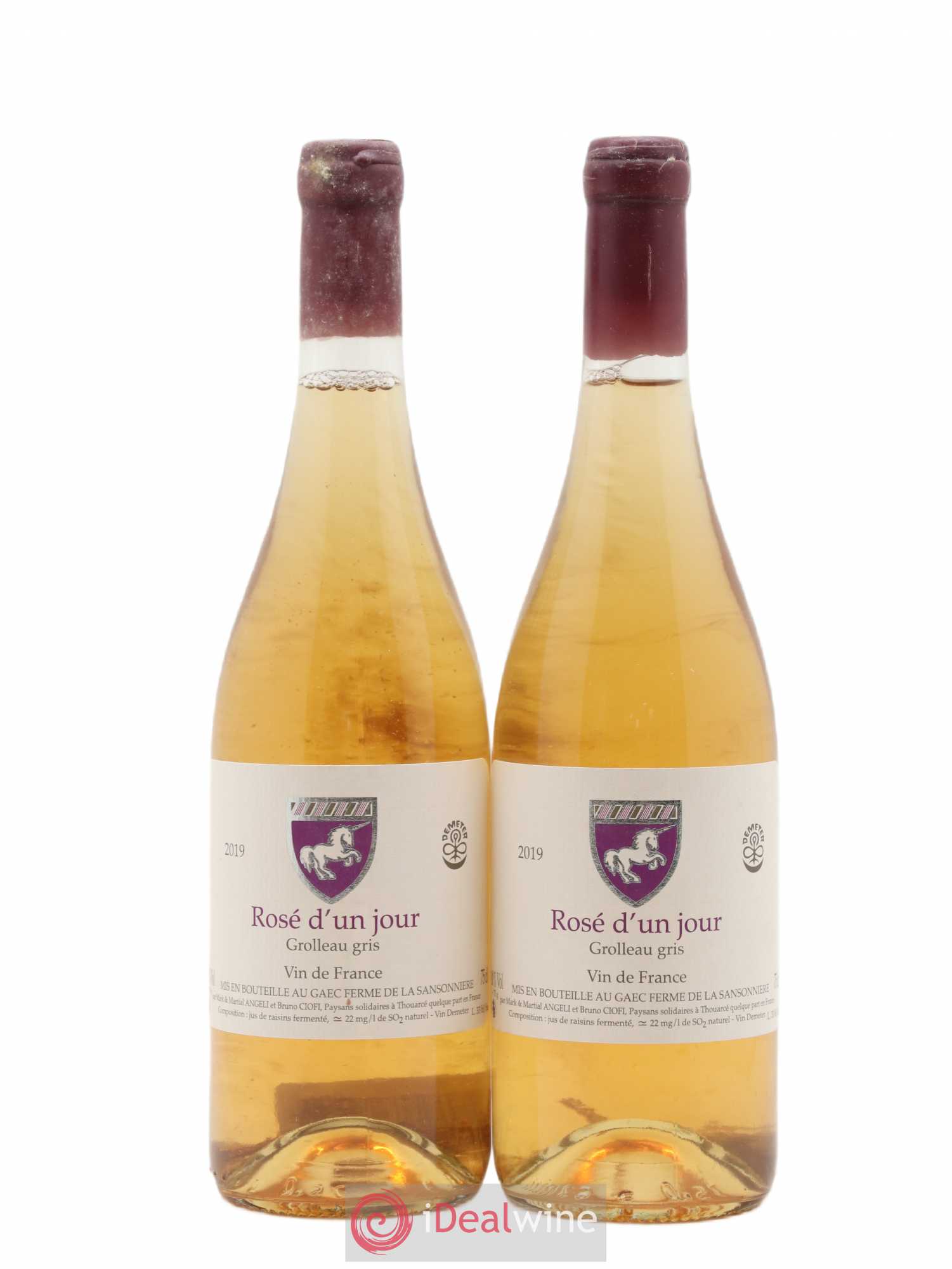 Vin de France Rosé d'un jour Mark Angeli Ferme de la Sansonnière 2019 - Posten von 2 Flaschen - 0