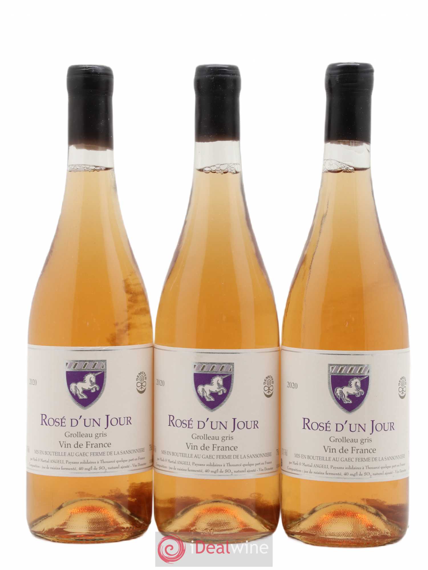 Vin de France Rosé d'un jour Mark Angeli Ferme de la Sansonnière 2020 - Lotto di 3 bottiglie - 0