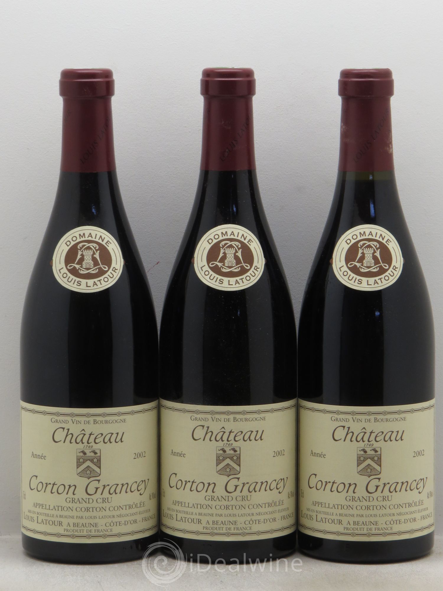 Corton Grand Cru Château Corton Grancey Louis Latour 2002 - Lot de 3 bouteilles - 0