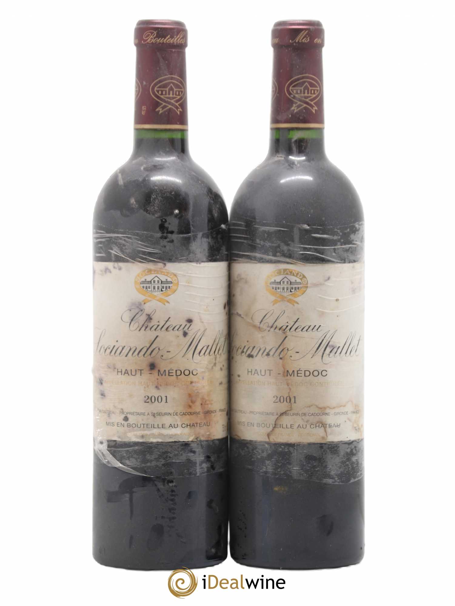 Château Sociando Mallet 2001 - Lot de 2 bouteilles - 0