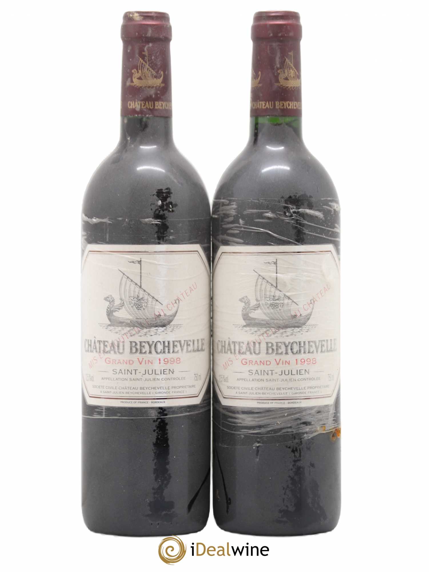 Château Beychevelle 4ème Grand Cru Classé 1998 - Lot de 2 bouteilles - 0