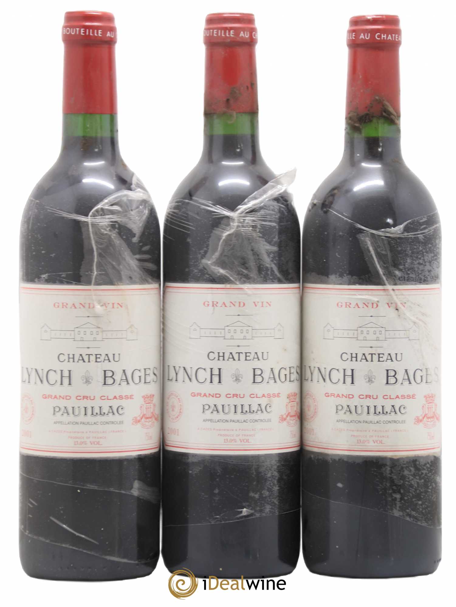 Château Lynch Bages 5ème Grand Cru Classé 2001 - Lot de 3 bouteilles - 0