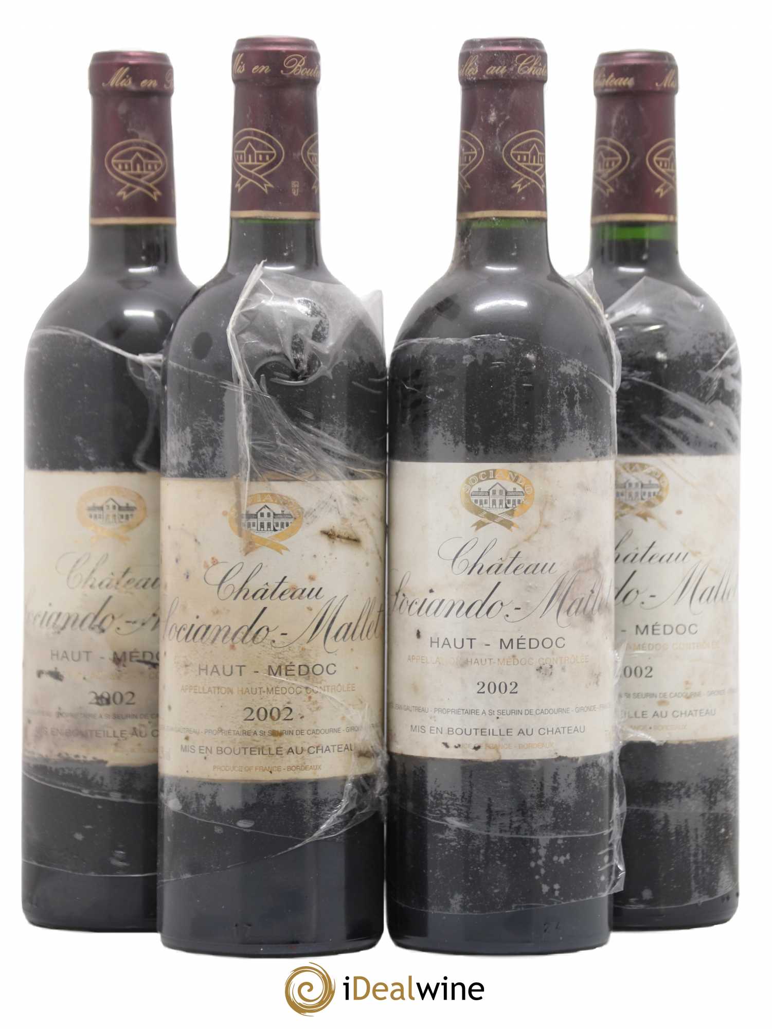 Château Sociando Mallet (sans prix de réserve) 2002 - Lot de 4 bouteilles - 0