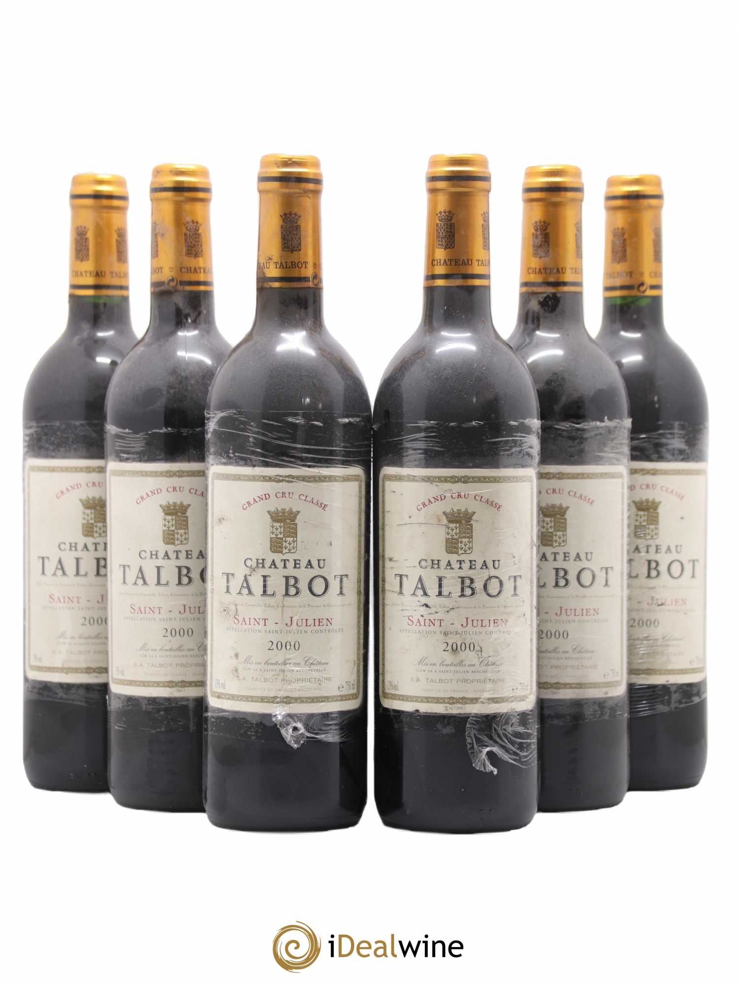 Château Talbot 4ème Grand Cru Classé 2000 - Lot de 6 bouteilles - 0