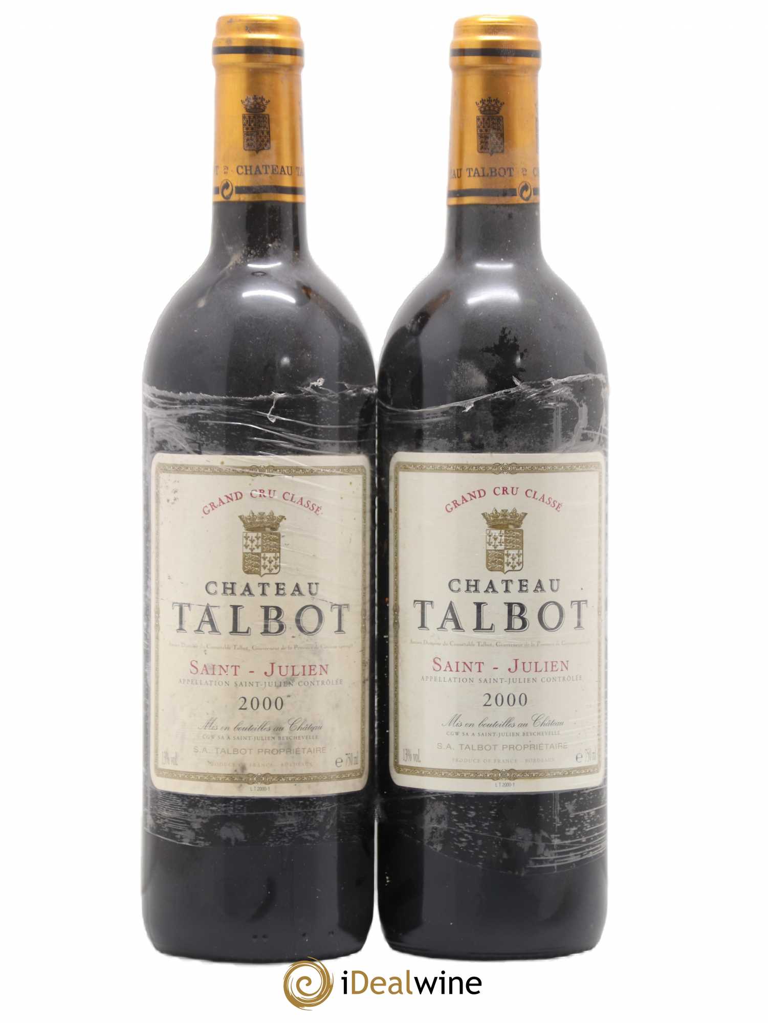 Château Talbot 4ème Grand Cru Classé 2000 - Lot de 2 bouteilles - 0