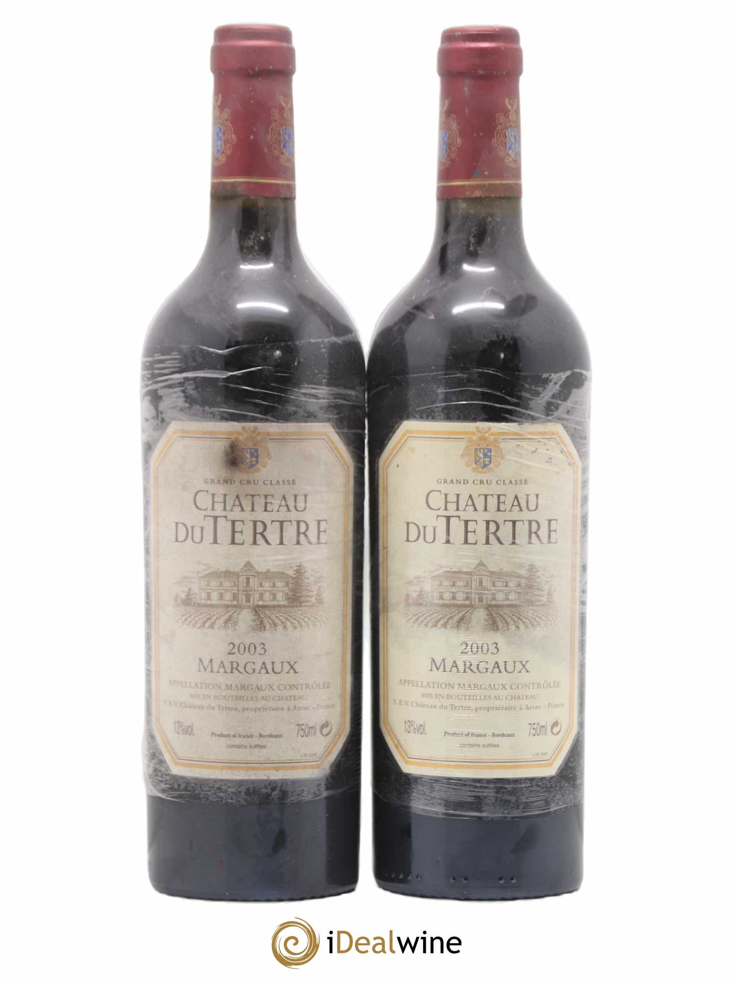 Château du Tertre 5ème Grand Cru Classé (sans prix de réserve) 2003 - Lot de 2 bouteilles - 0