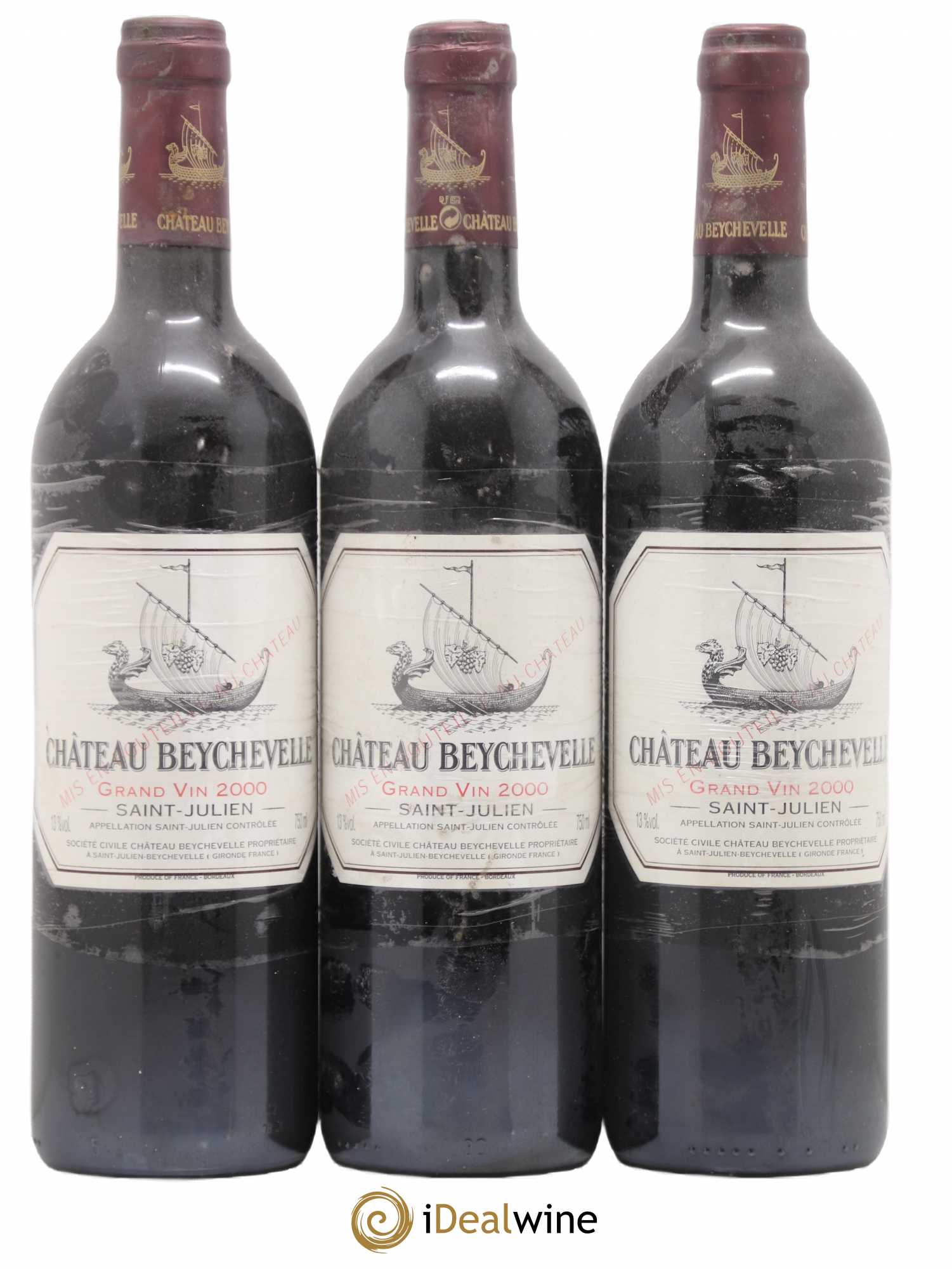 Château Beychevelle 4ème Grand Cru Classé 2000 - Lot de 3 bouteilles - 0