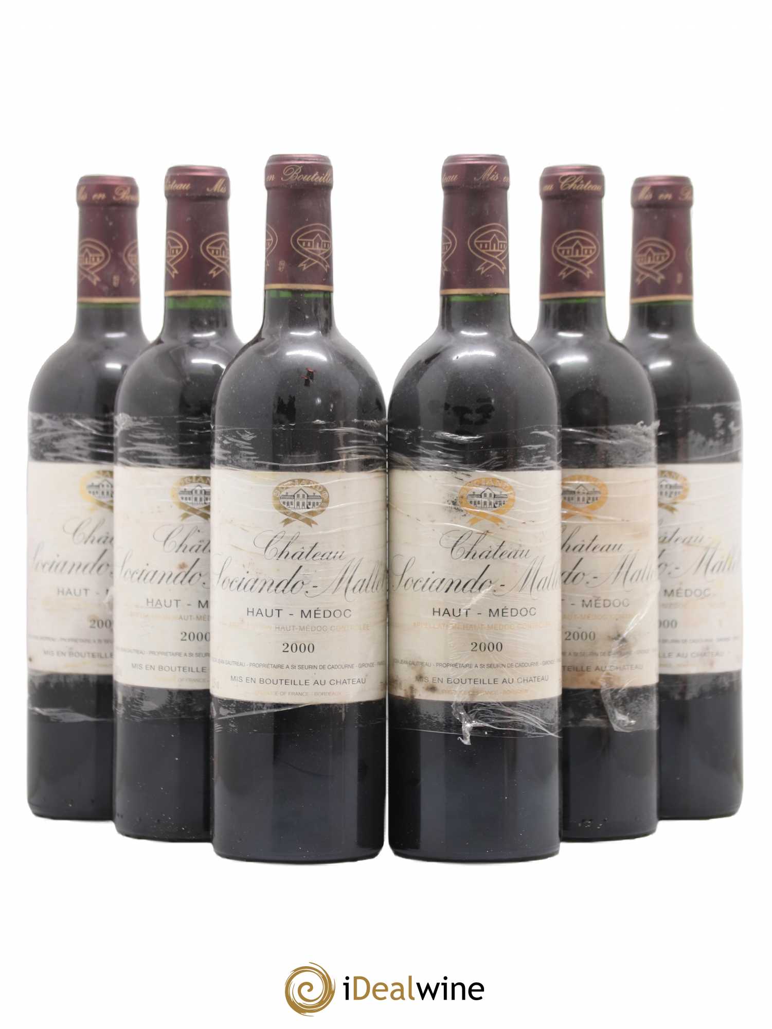Château Sociando Mallet 2000 - Lot de 6 bouteilles - 0