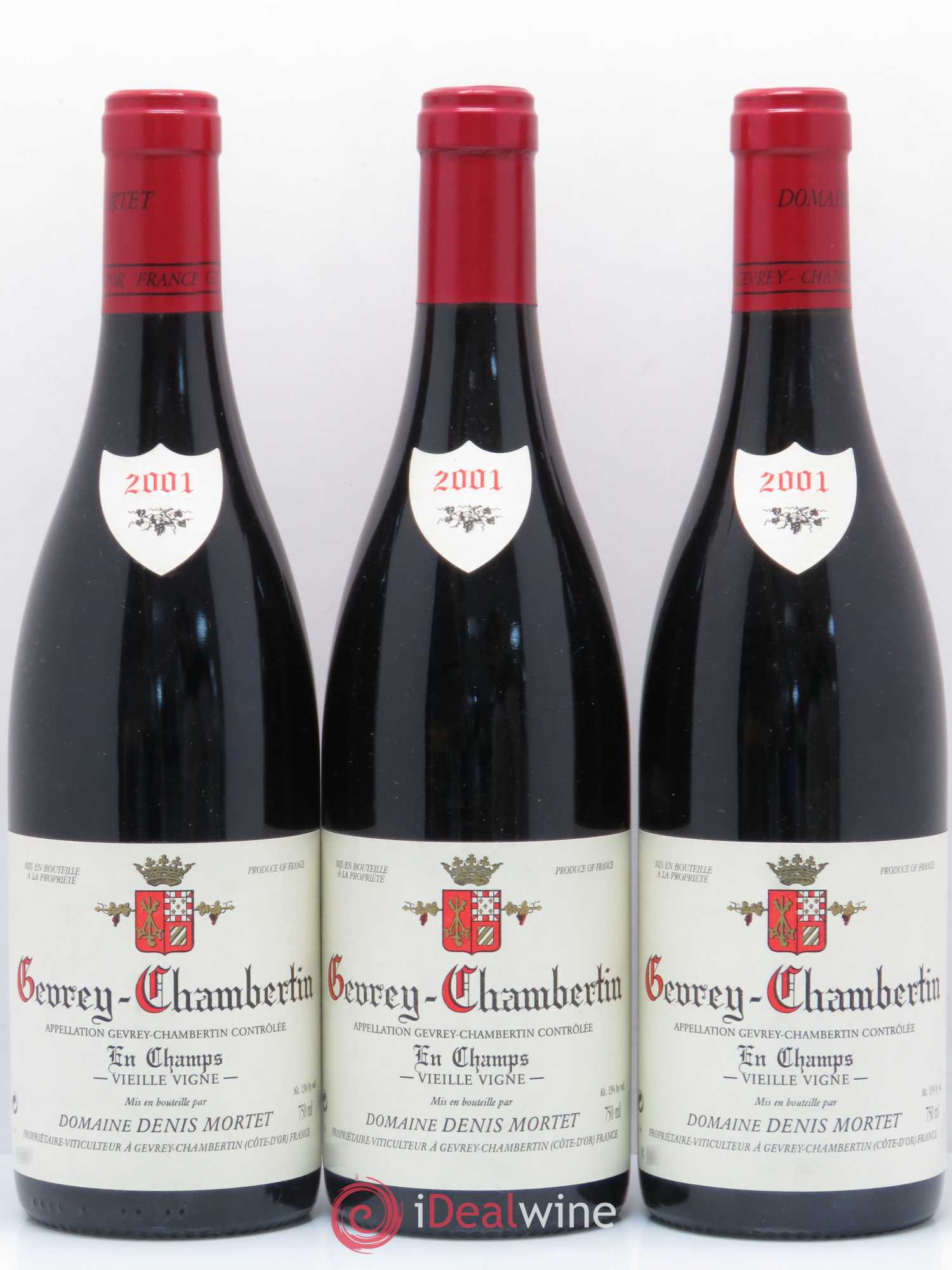 Gevrey-Chambertin En Champs Vieille Vigne Denis Mortet (Domaine) Vieilles Vignes 2001 - Lot de 3 bouteilles - 0