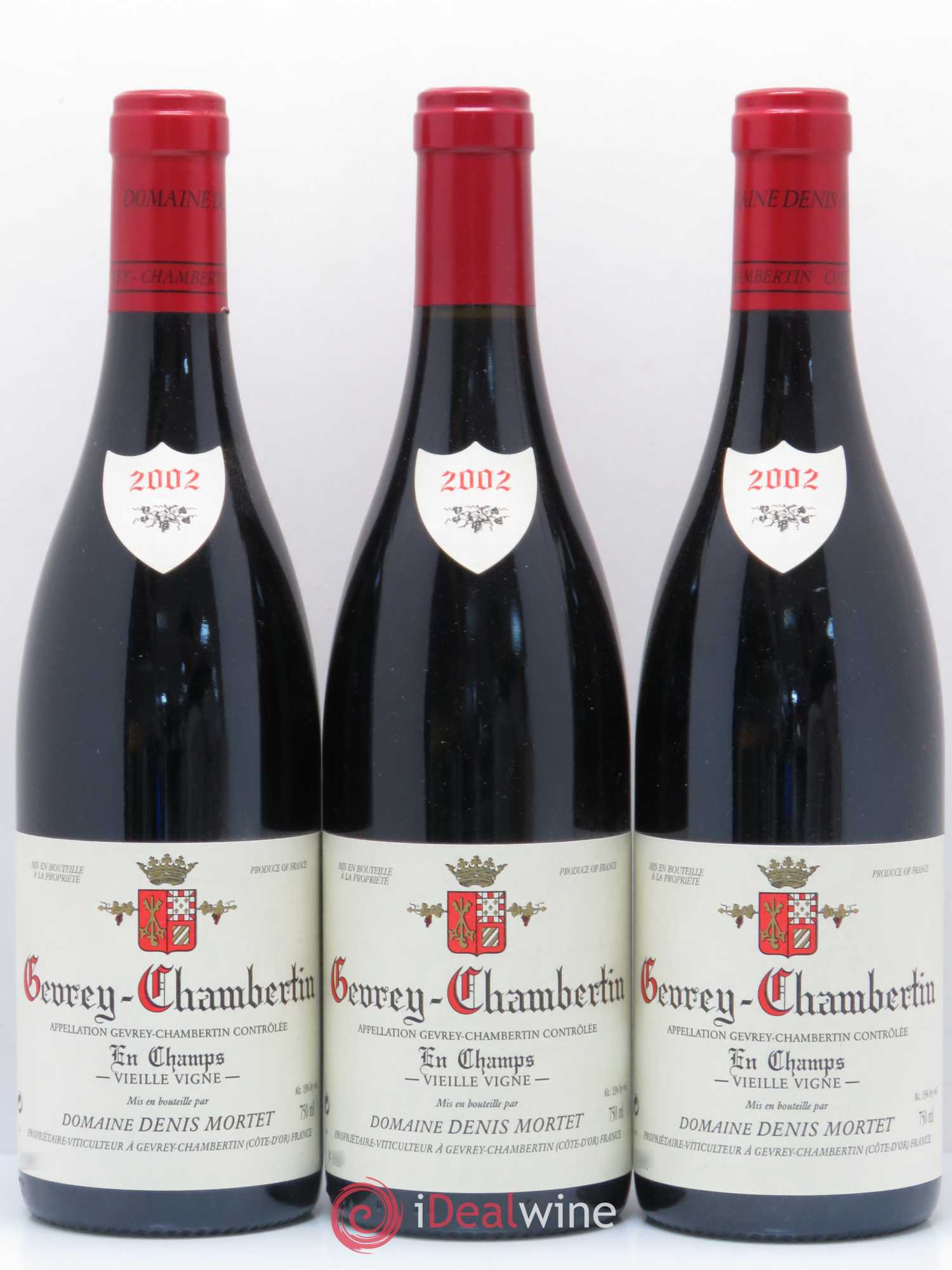 Gevrey-Chambertin En Champs Vieille Vigne Denis Mortet (Domaine) Vieilles Vignes 2002 - Lot de 3 bouteilles - 0