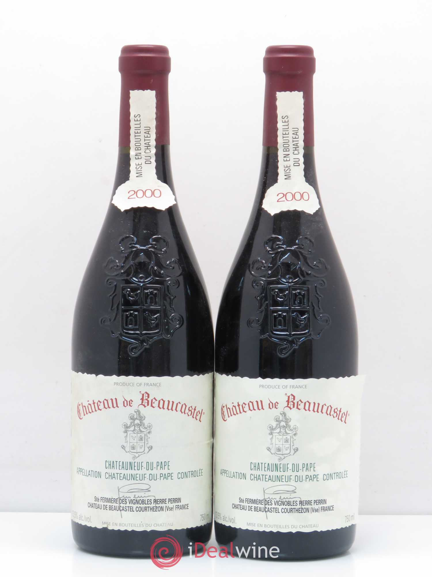 Châteauneuf-du-Pape Château de Beaucastel Pierre Perrin 2000 - Posten von 2 Flaschen - 0